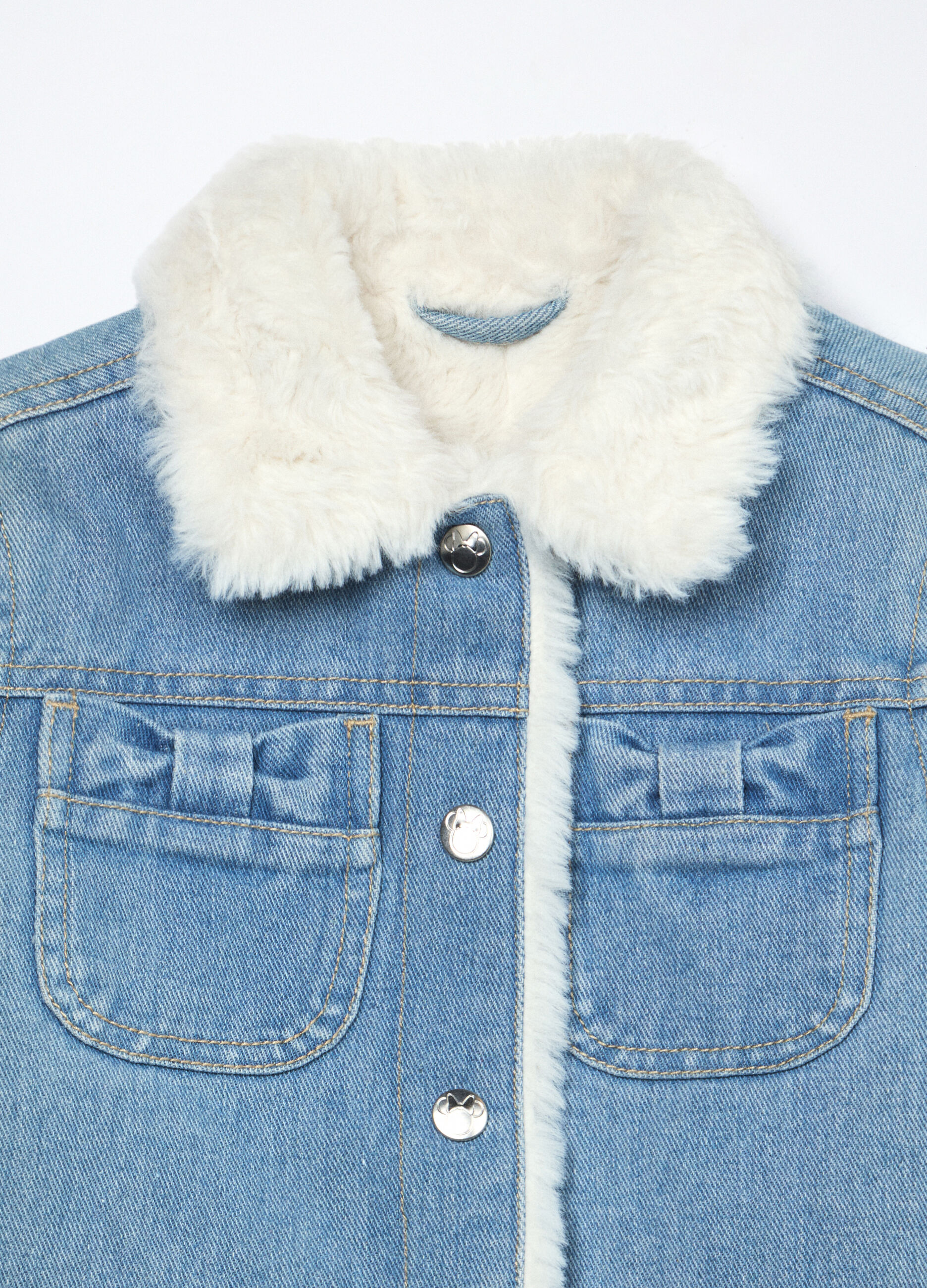 Giacca in denim misto cotone neonata_2