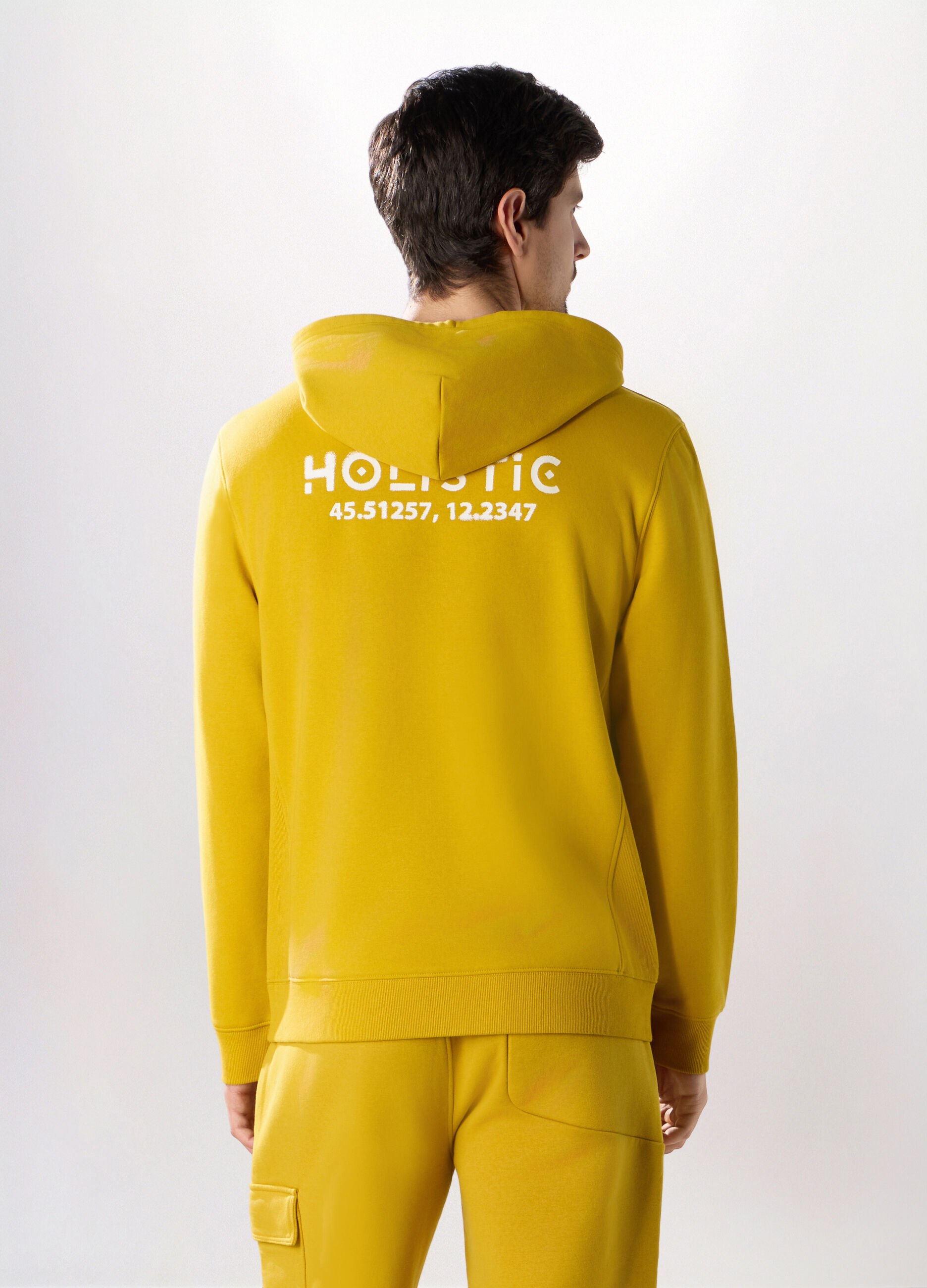 Felpa con cappuccio in misto cotone uomo_1