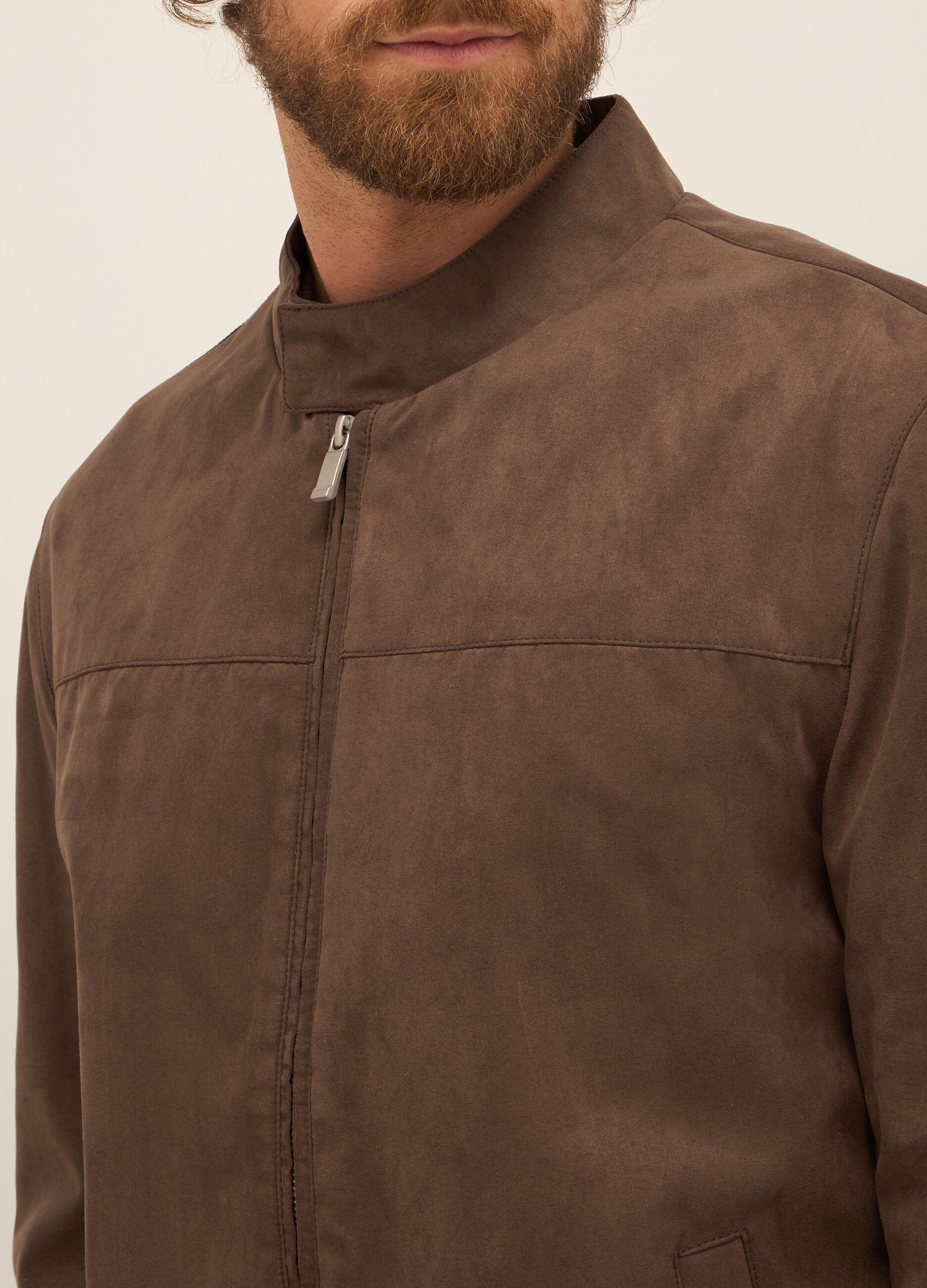 Giacca scamosciata in ECOpelle con zip uomo_2