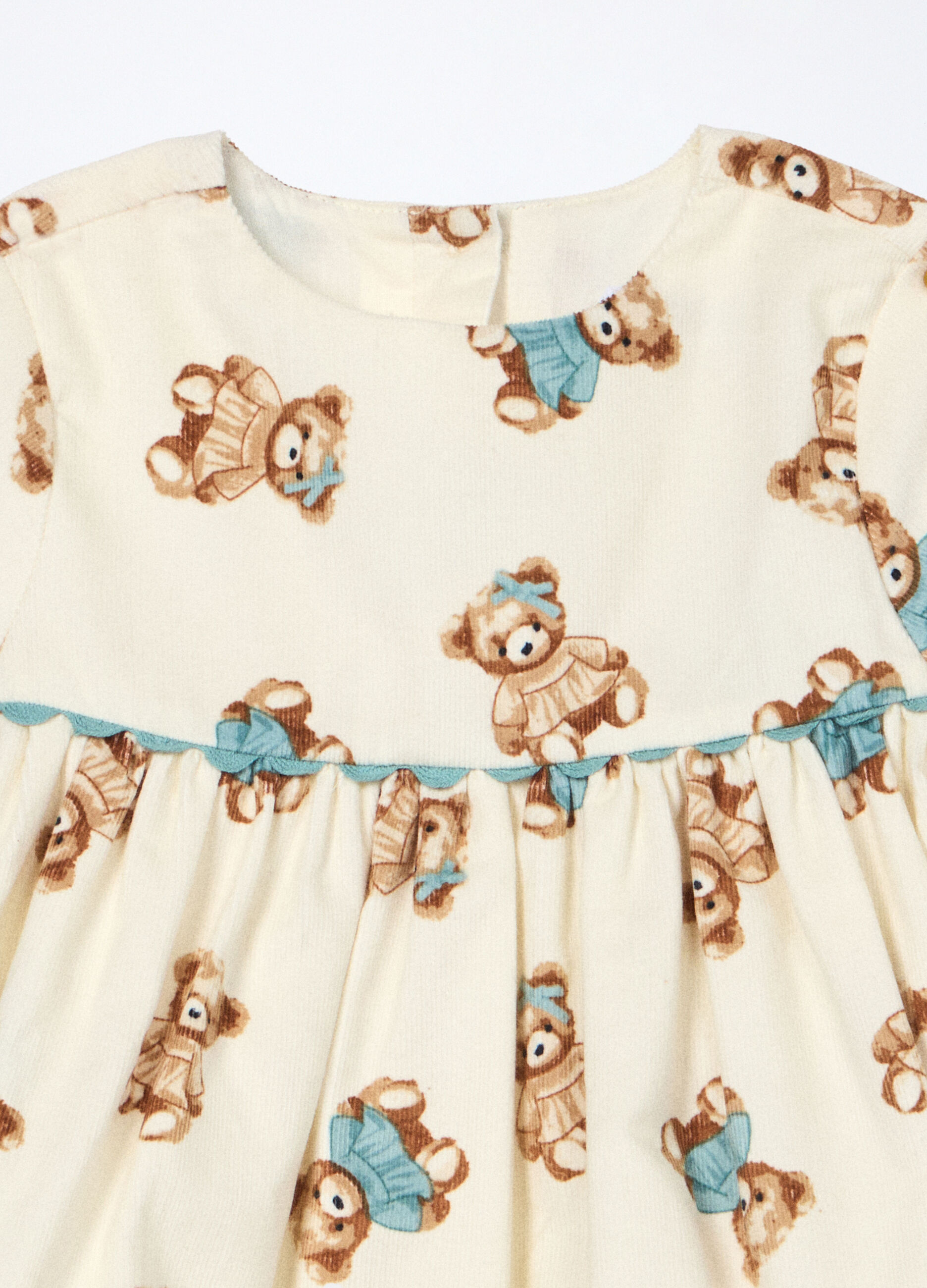 Vestito in costina di puro cotone neonata_2