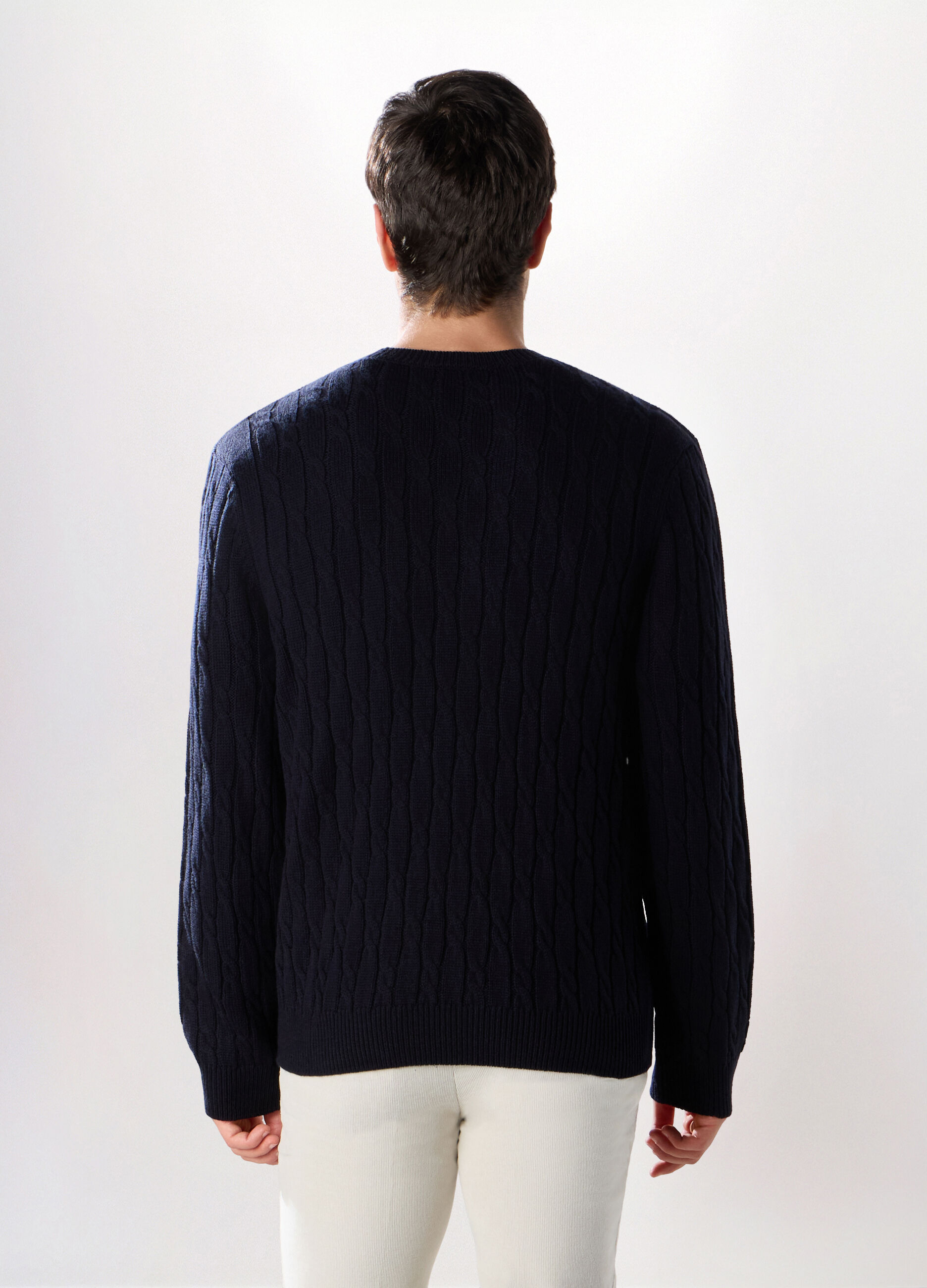 Maglione girocollo a trecce uomo_1