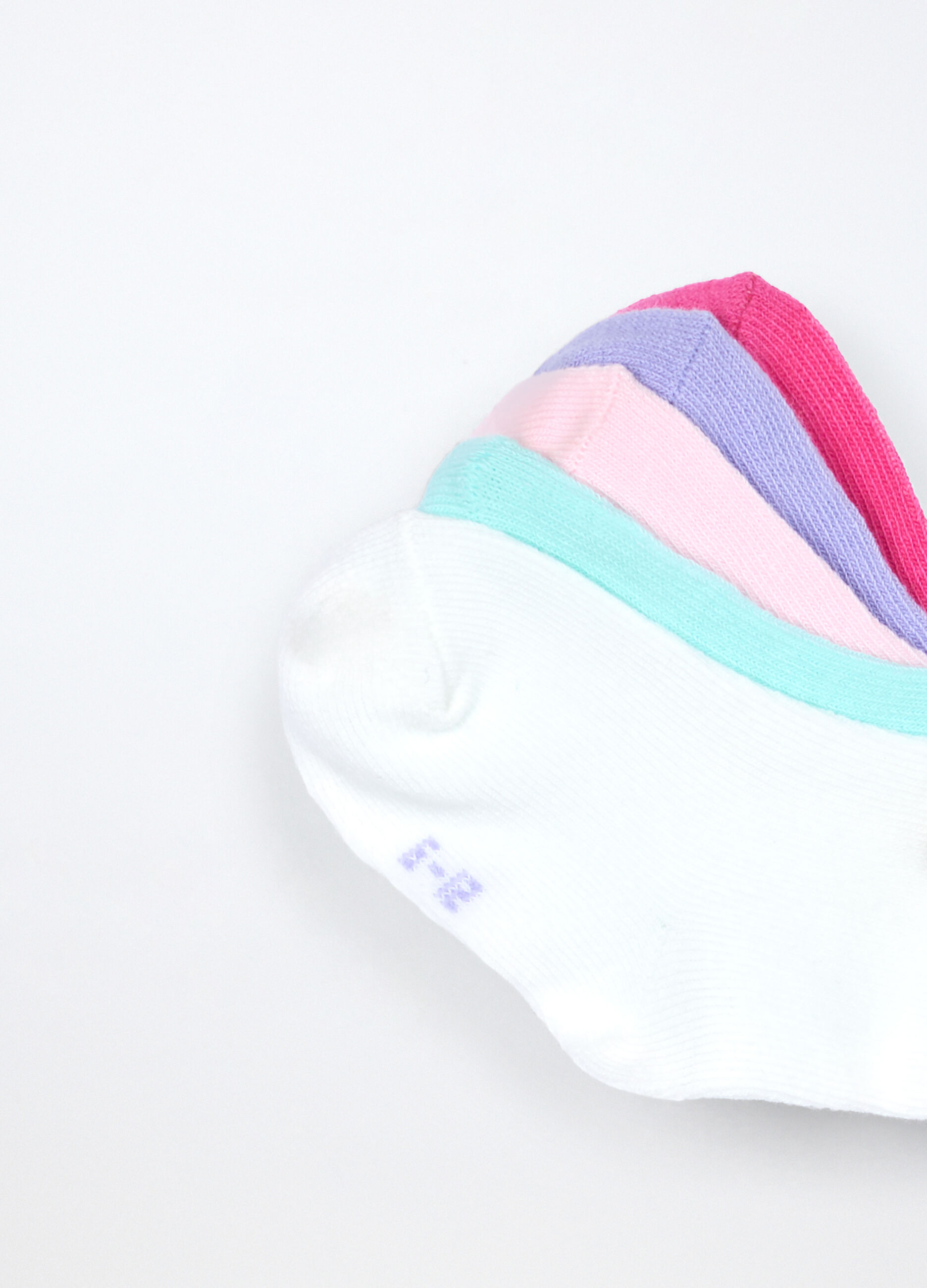 Pack 5 calze corte in misto cotone neonata_2