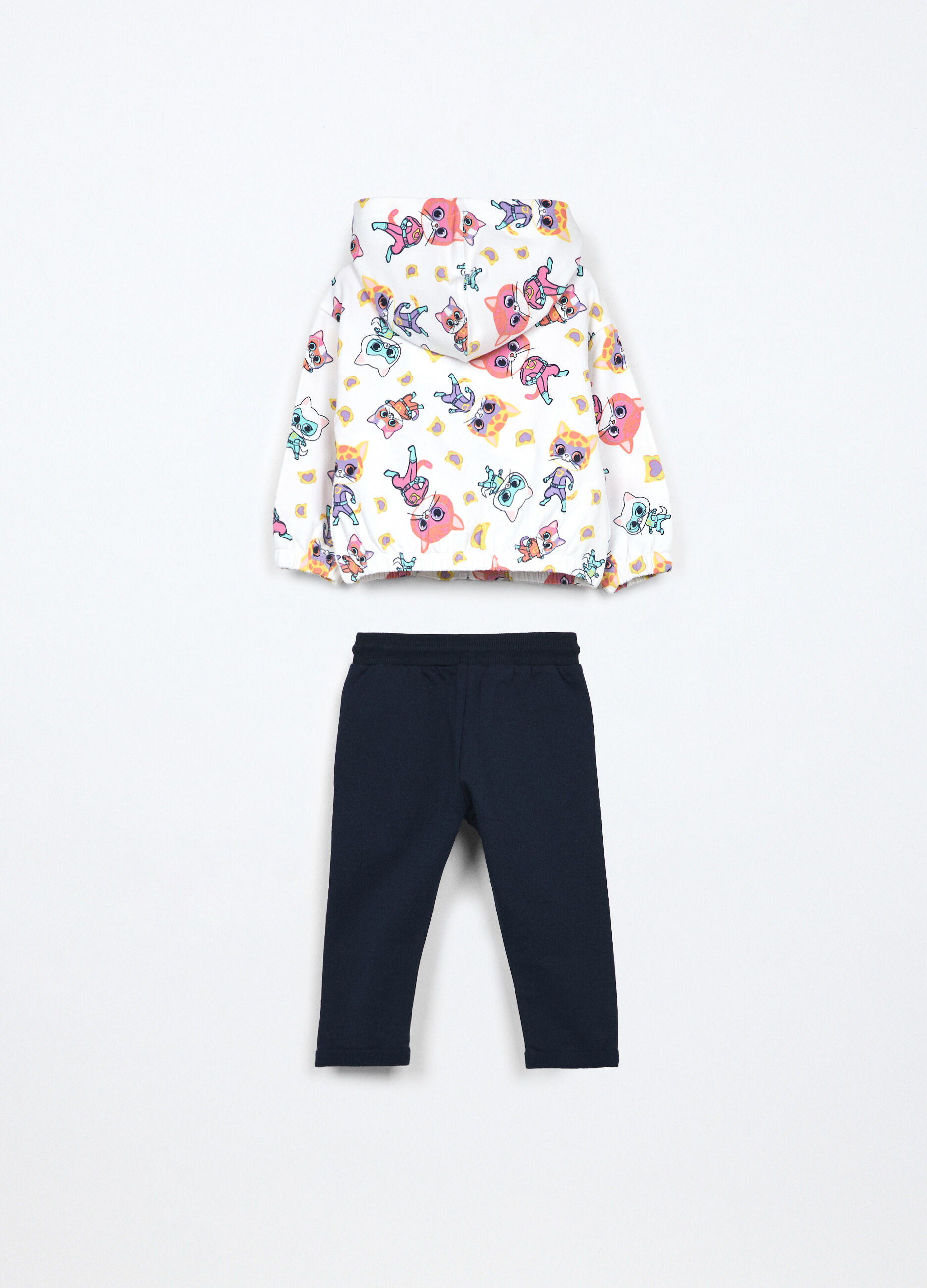 Jogging set in french terry di cotone stretch neonata_1