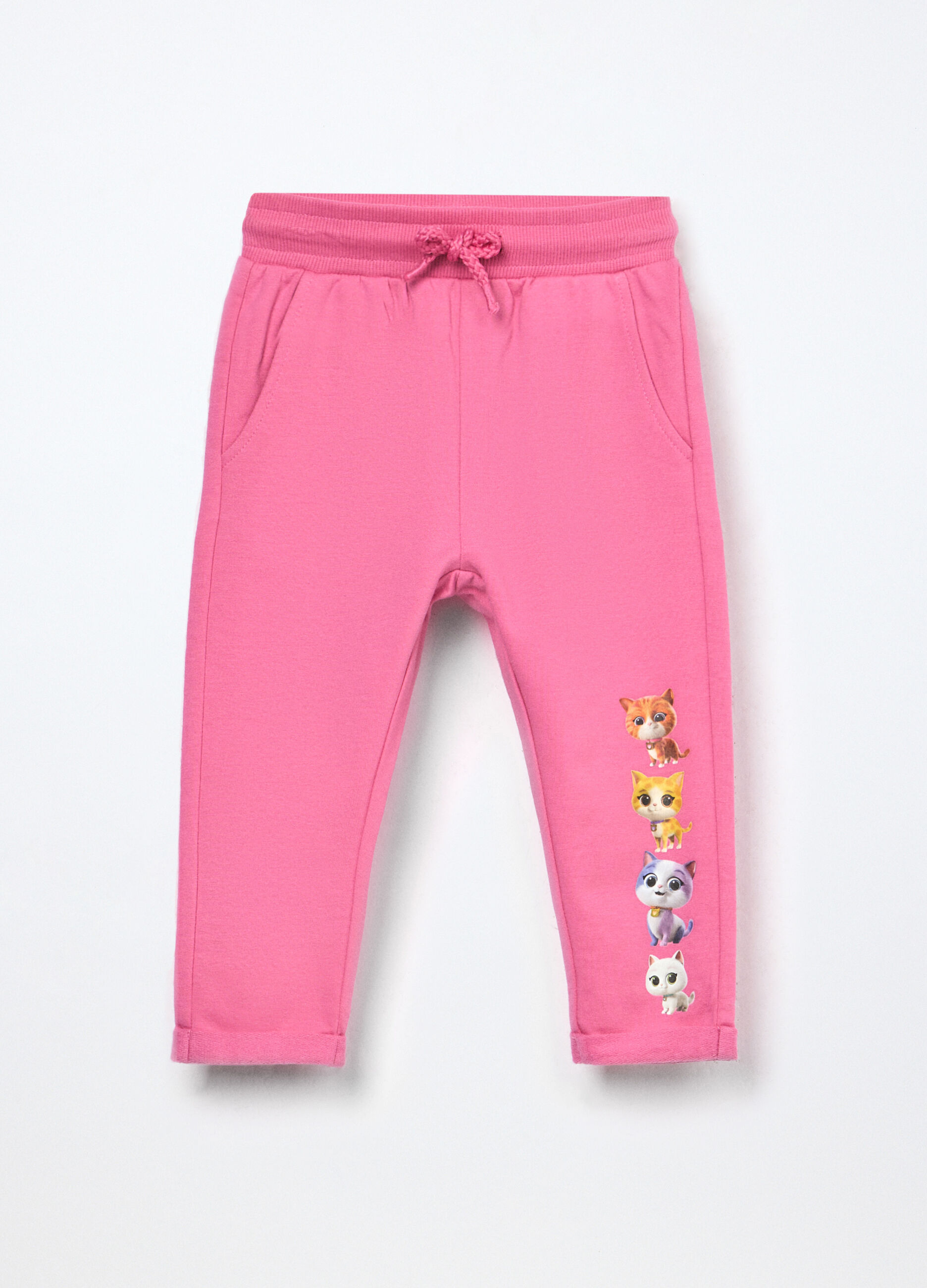 Jogger in french terry di cotone stretch neonata_0
