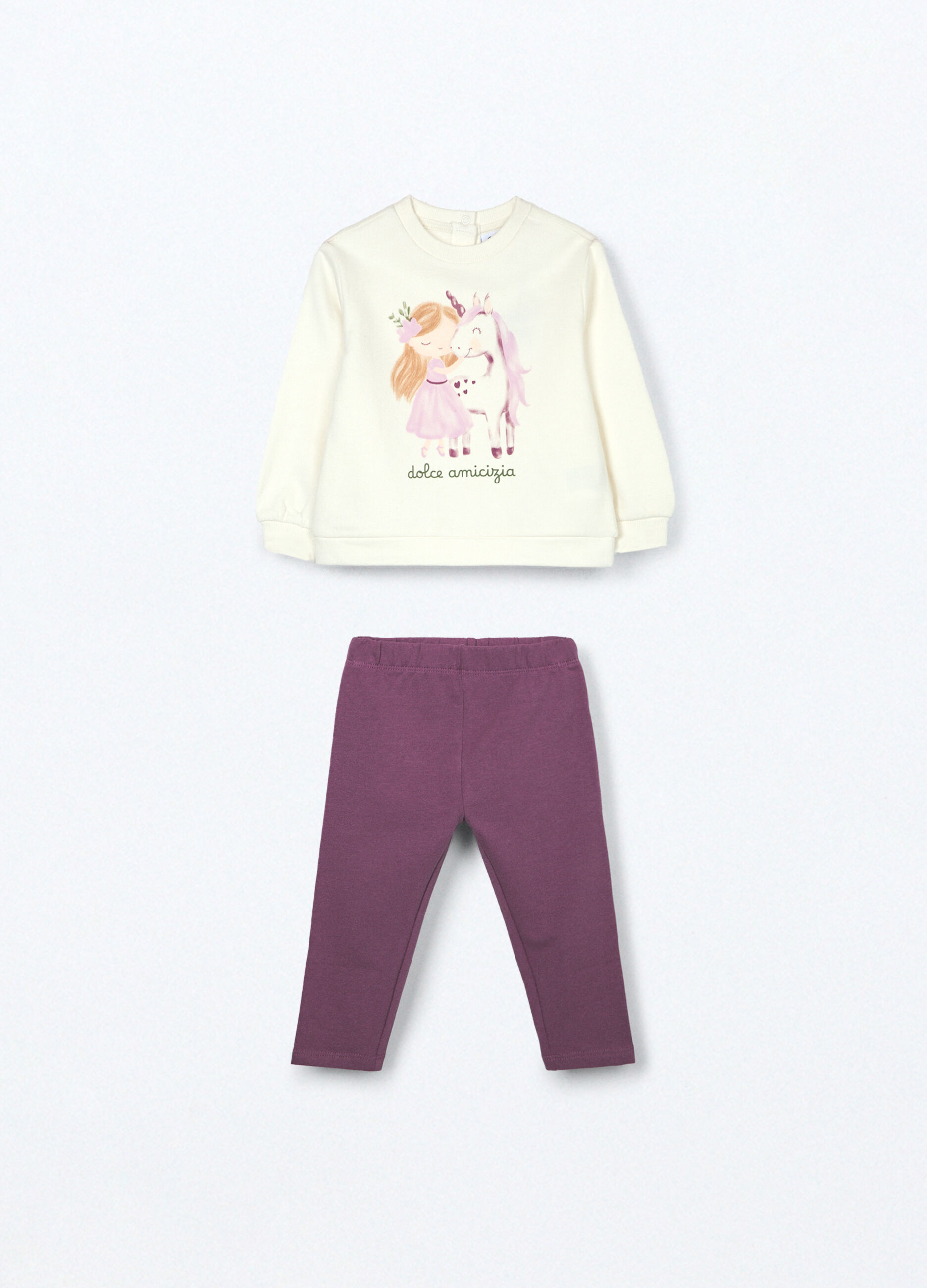 Jogging set in puro cotone fleece neonata_0