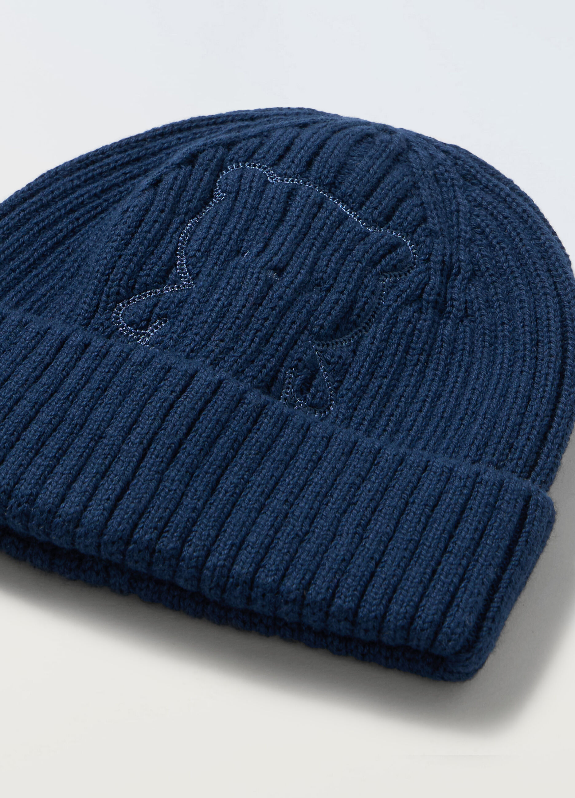 Berretto in puro cotone a coste neonato_1