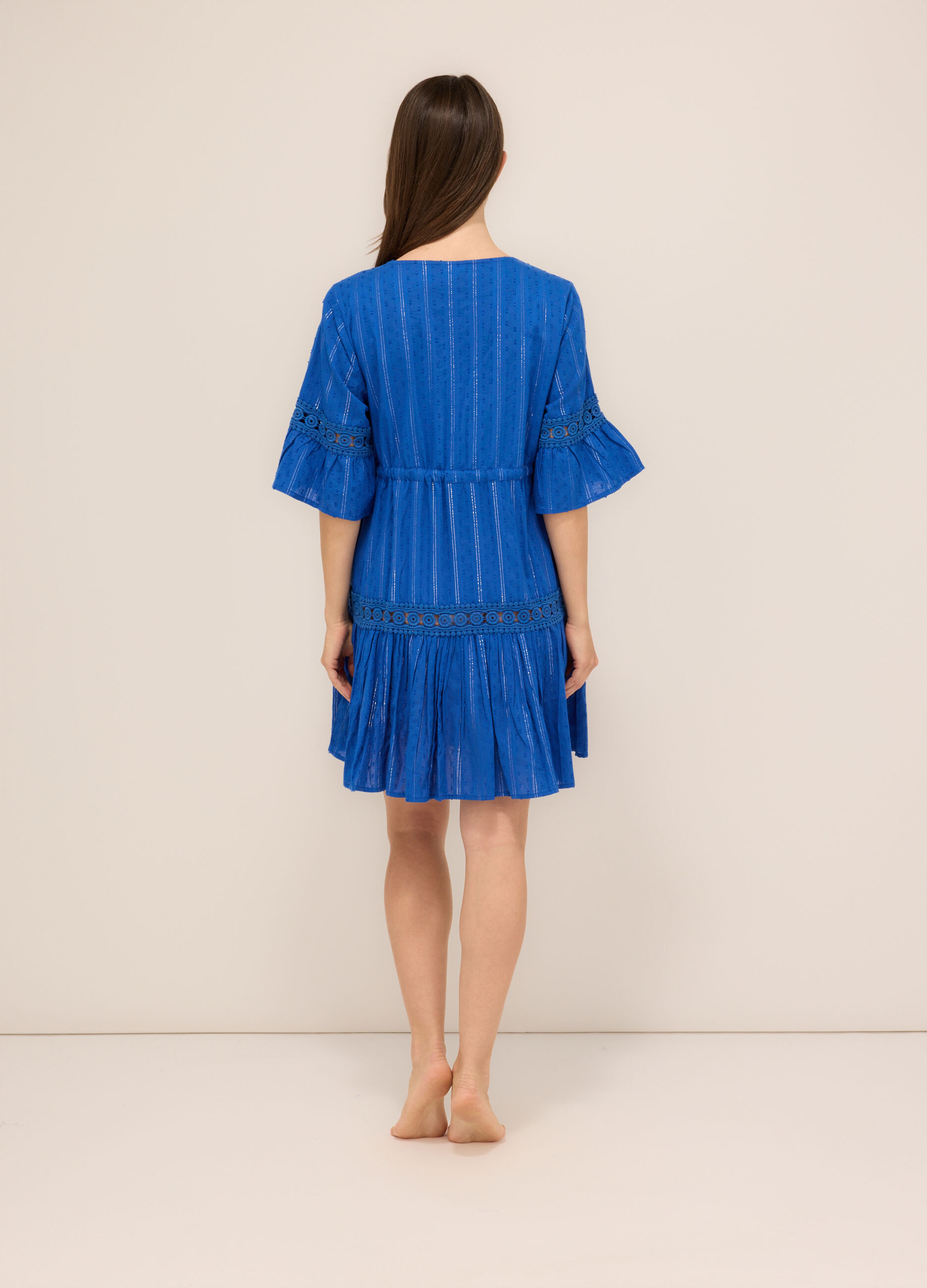 Copricostume in cotone con filo lurex donna_1