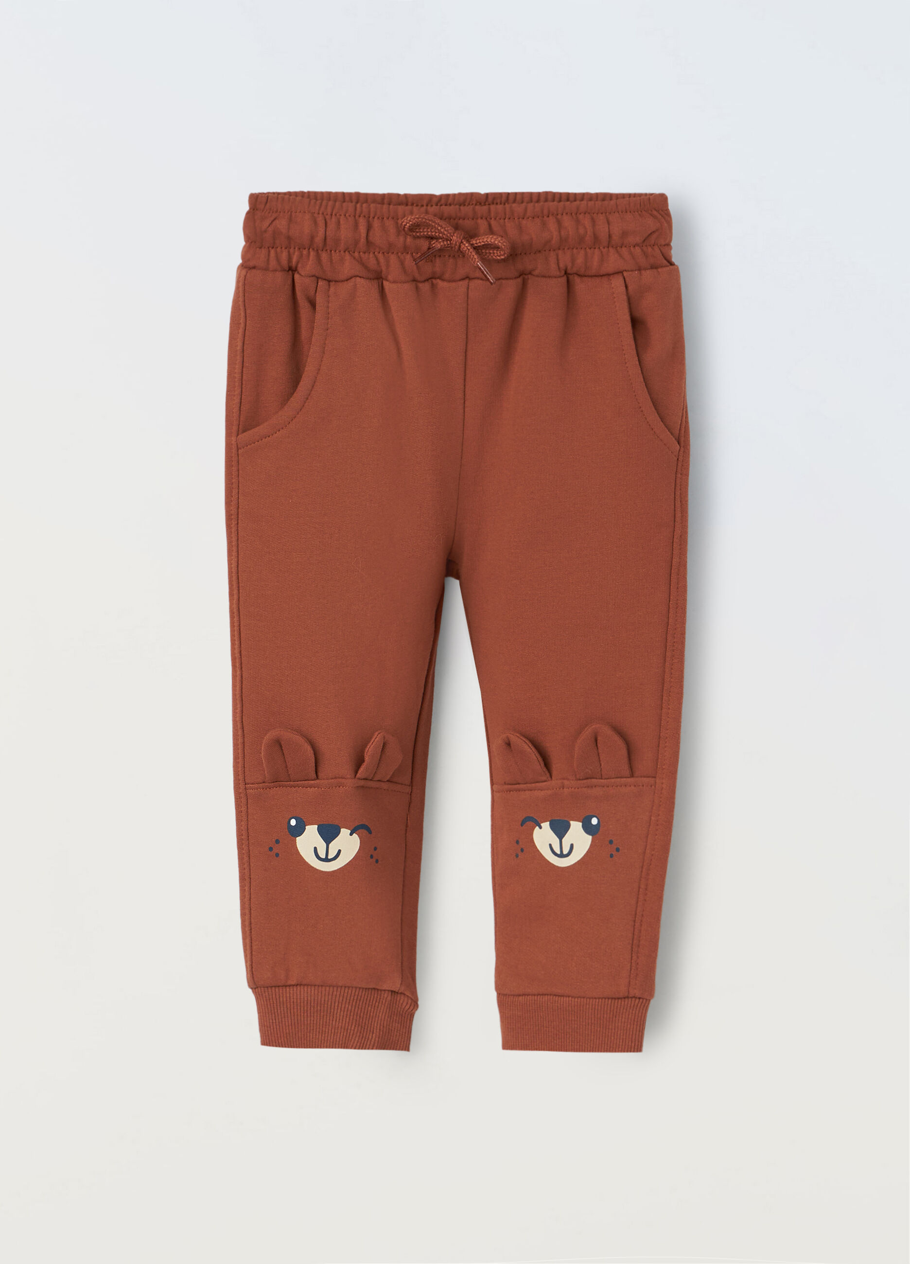 Joggers in felpa di puto cotone con applicazioni neonato_0