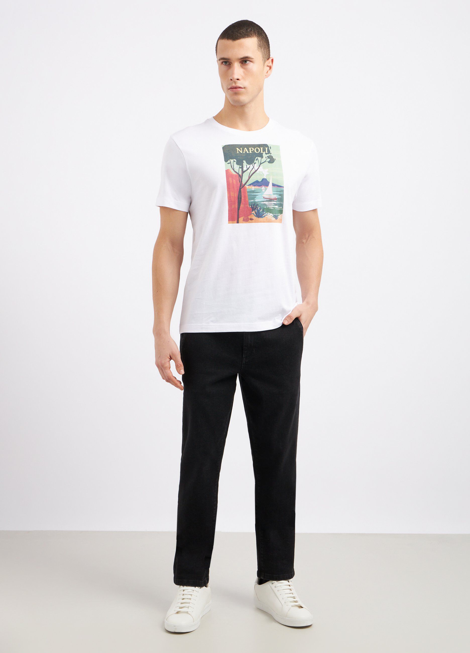 Pantaloni in denim di cotone stretch uomo_0