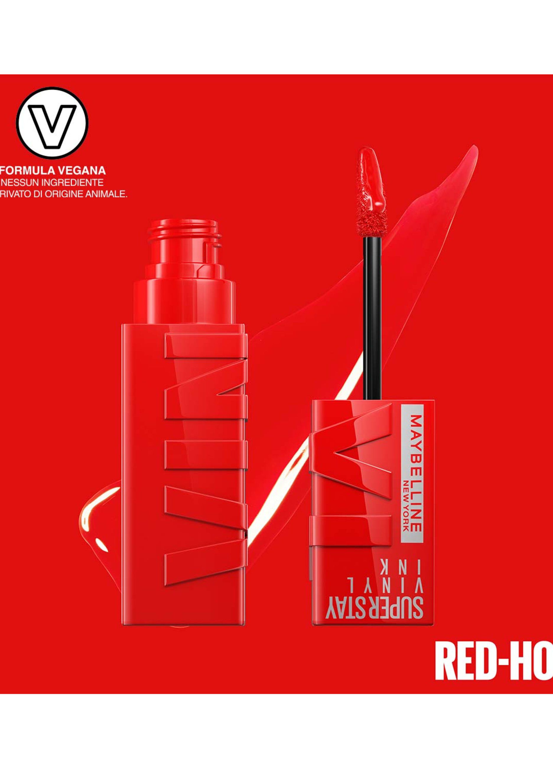Rossetto a lunga tenuta effetto vinilico superstay vinyl ink  25 red-hot._4