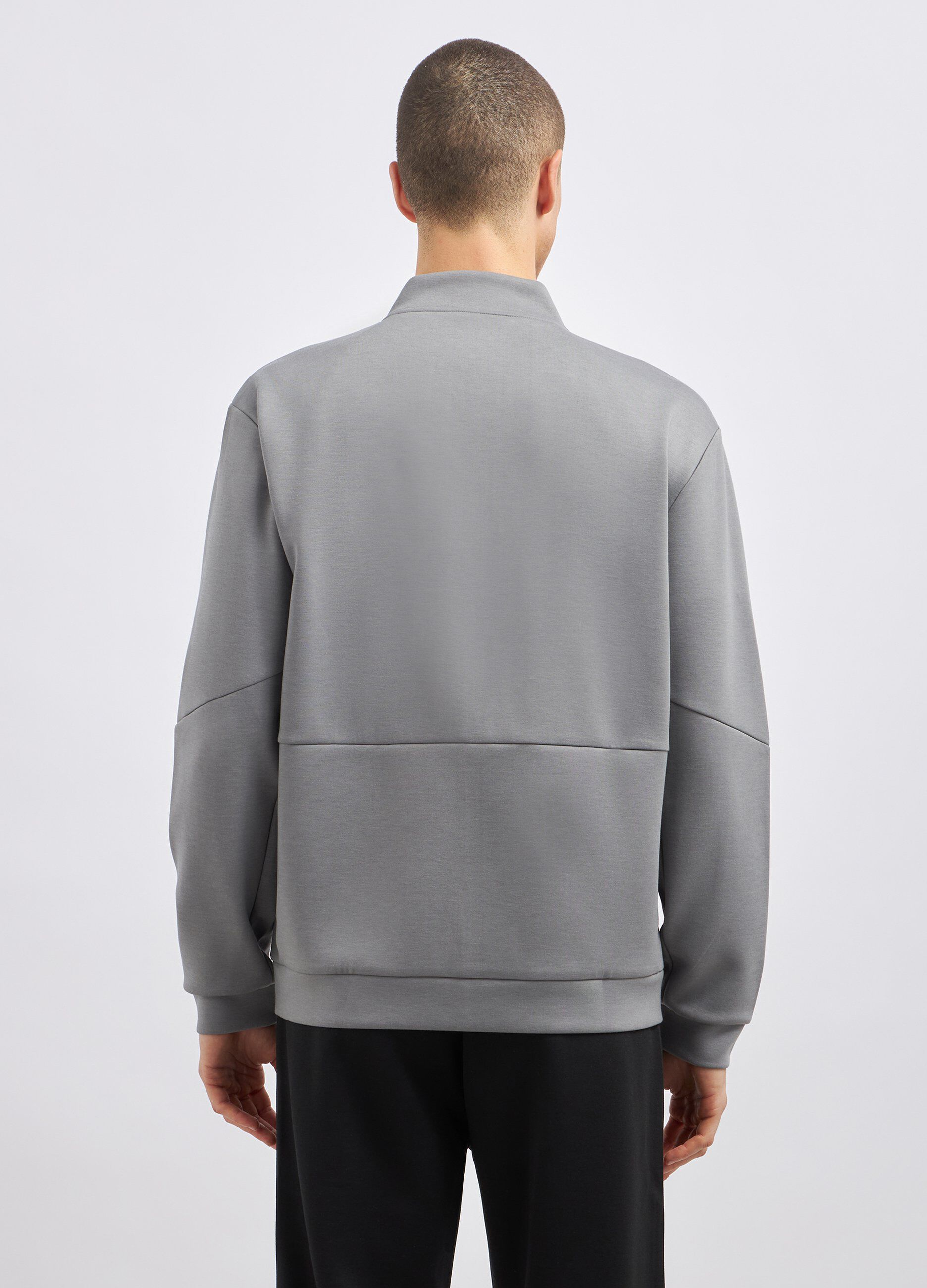 Felpa in misto viscosa full zip uomo_1