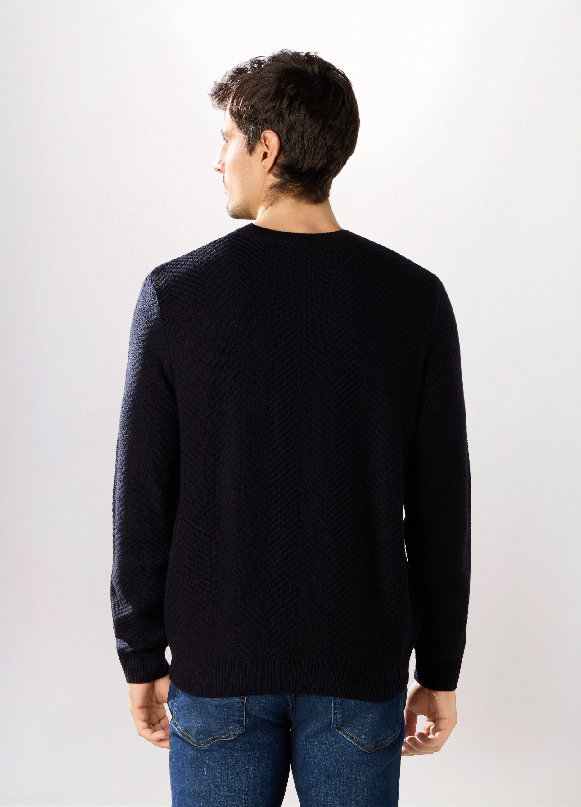 Maglione girocollo chevron uomo_1