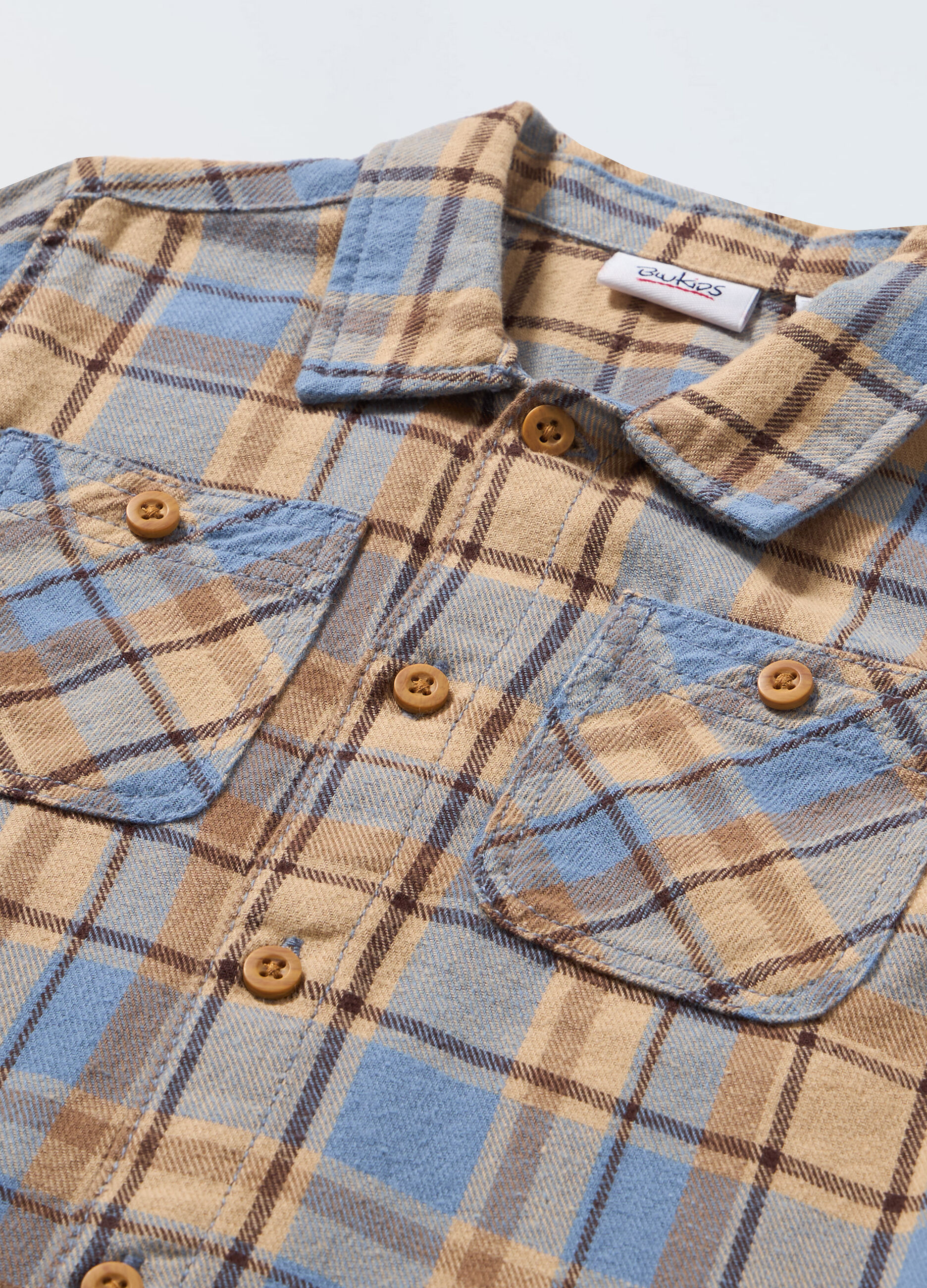 Camicia in flanella di puro cotone neonato_1