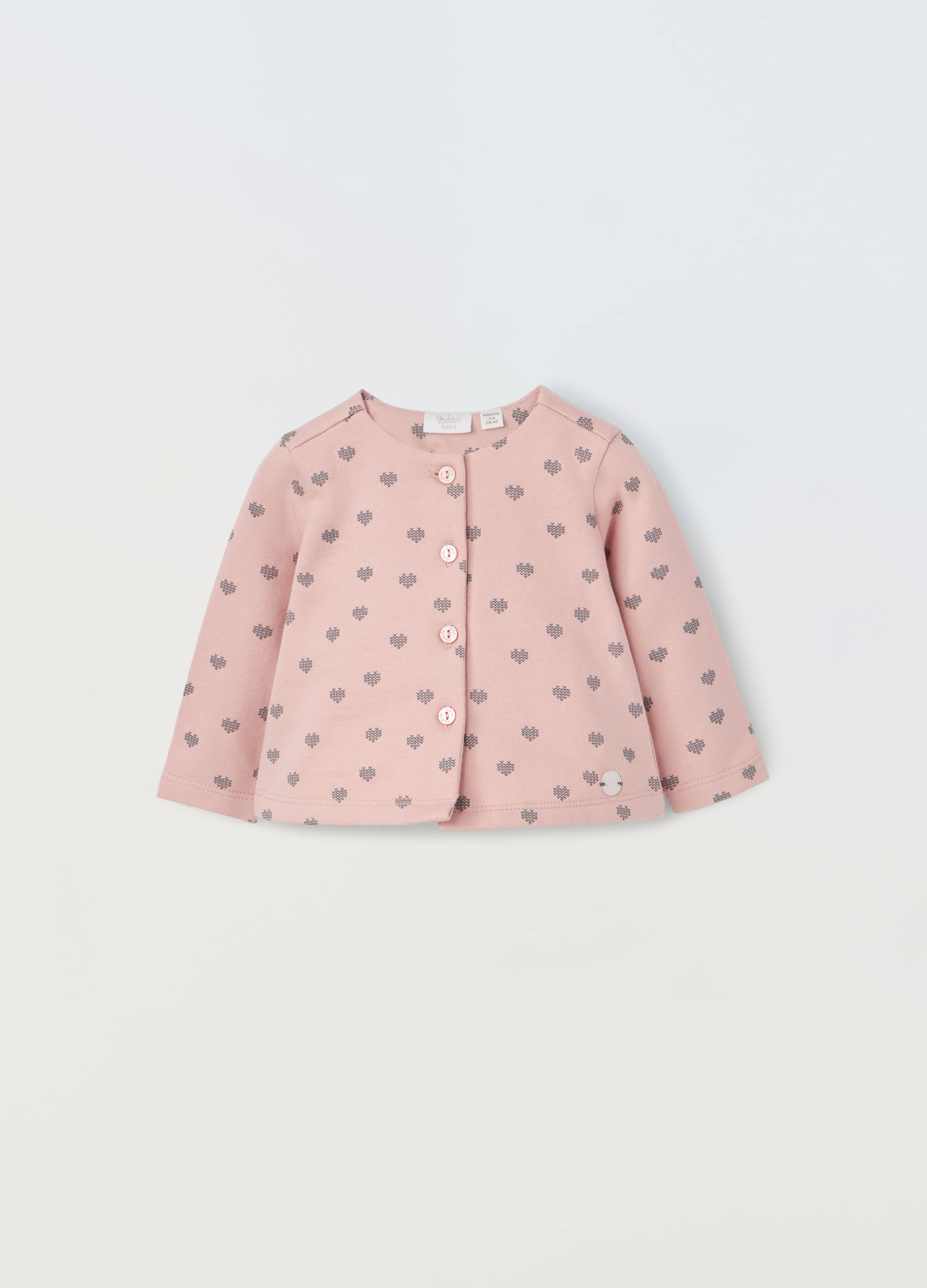 Cardigan in felpa di puro cotone neonata_0