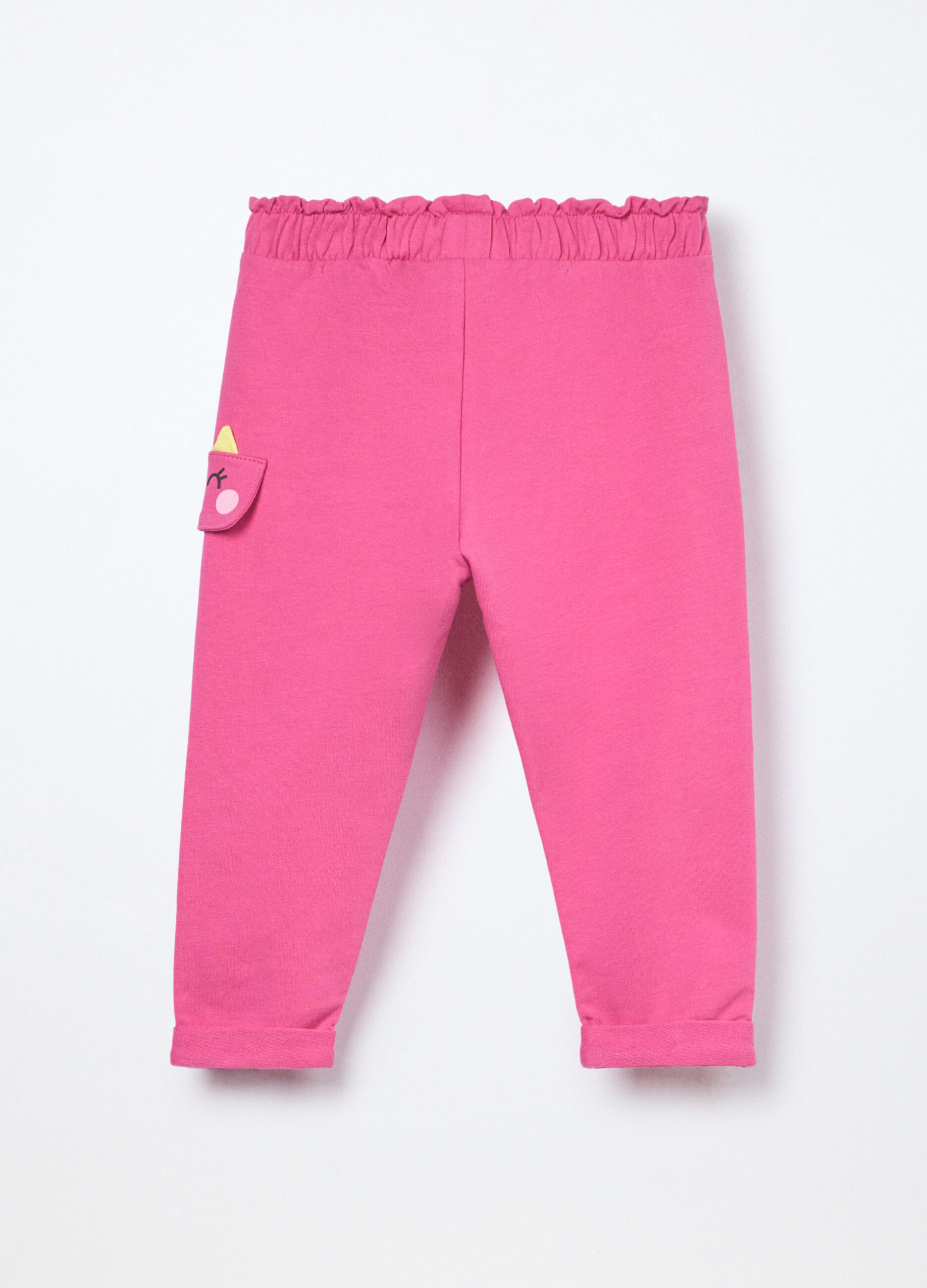 Jogger in french terry di cotone stretch neonata_1