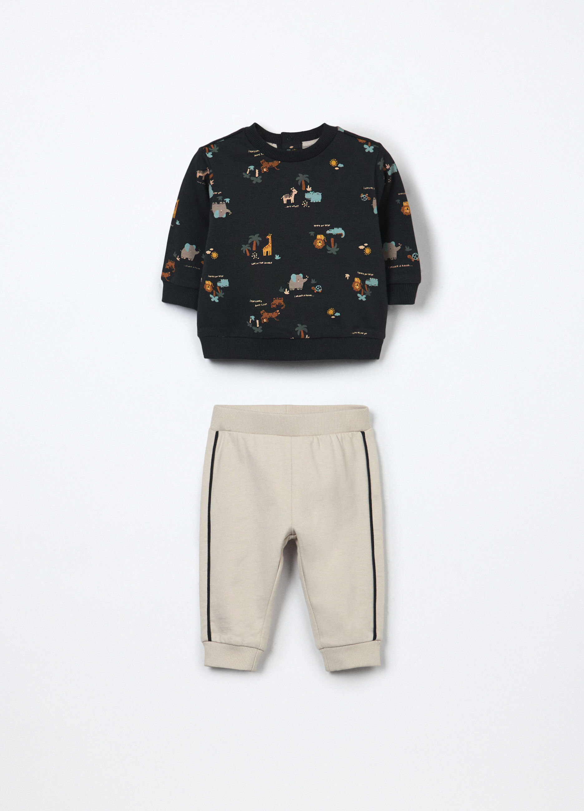 Jogging set in puro cotone fleece neonato_0