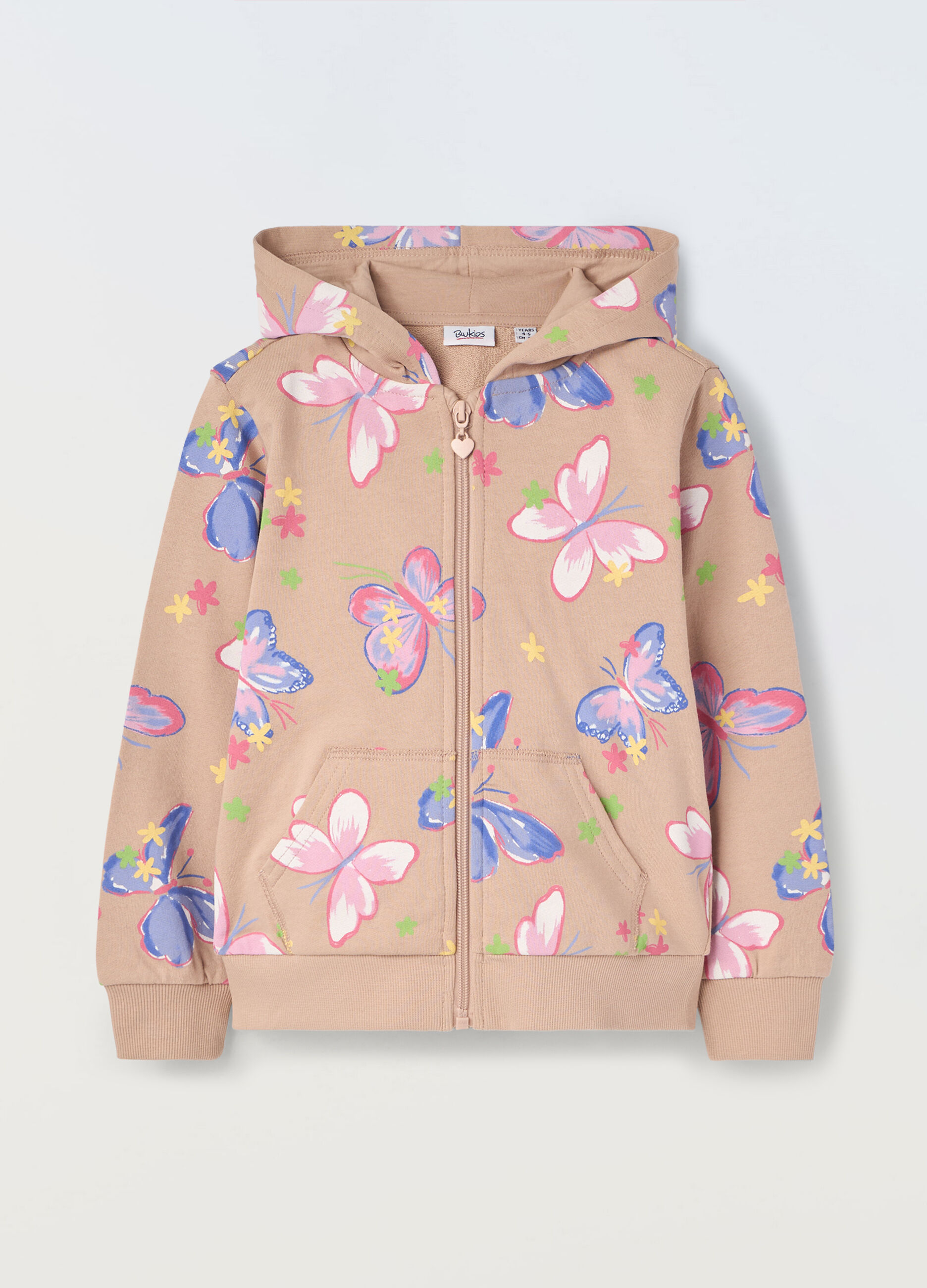 Felpa in puro cotone con cappuccio bambina_0