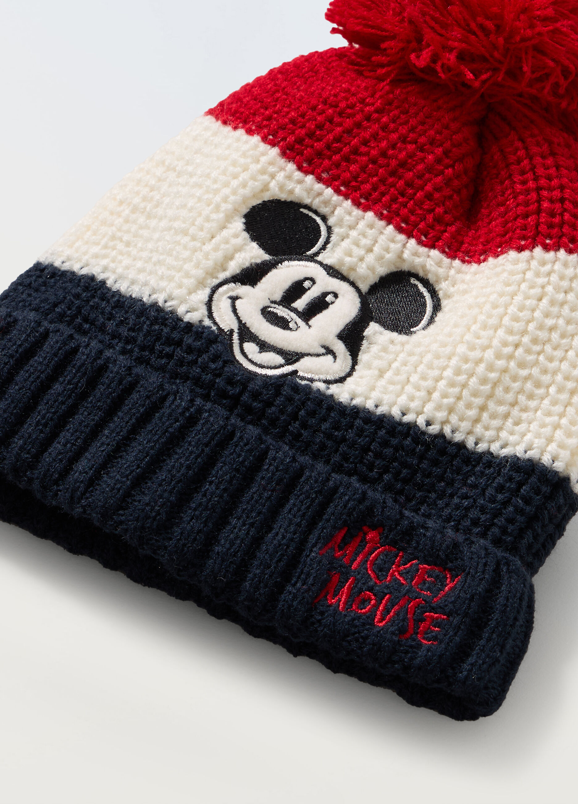 Berretto tricot a righe multicolor neonata_1