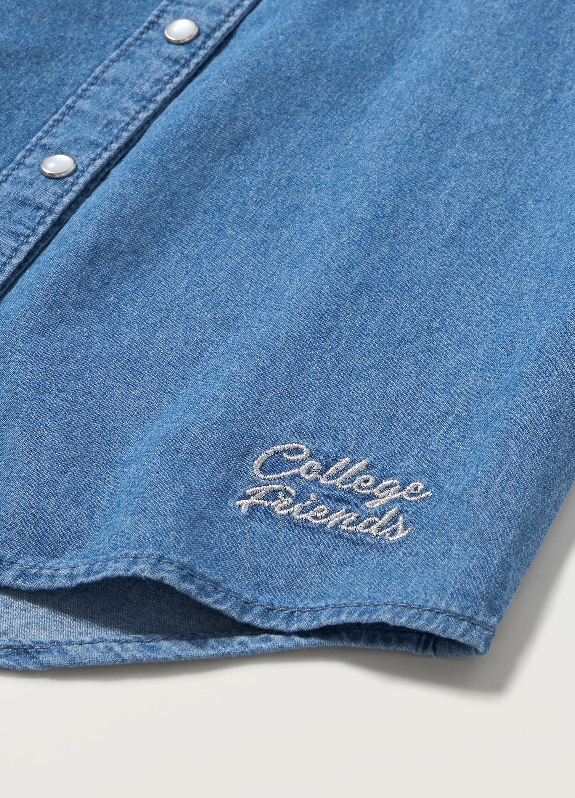 Camicia in denim chambray bambina_1