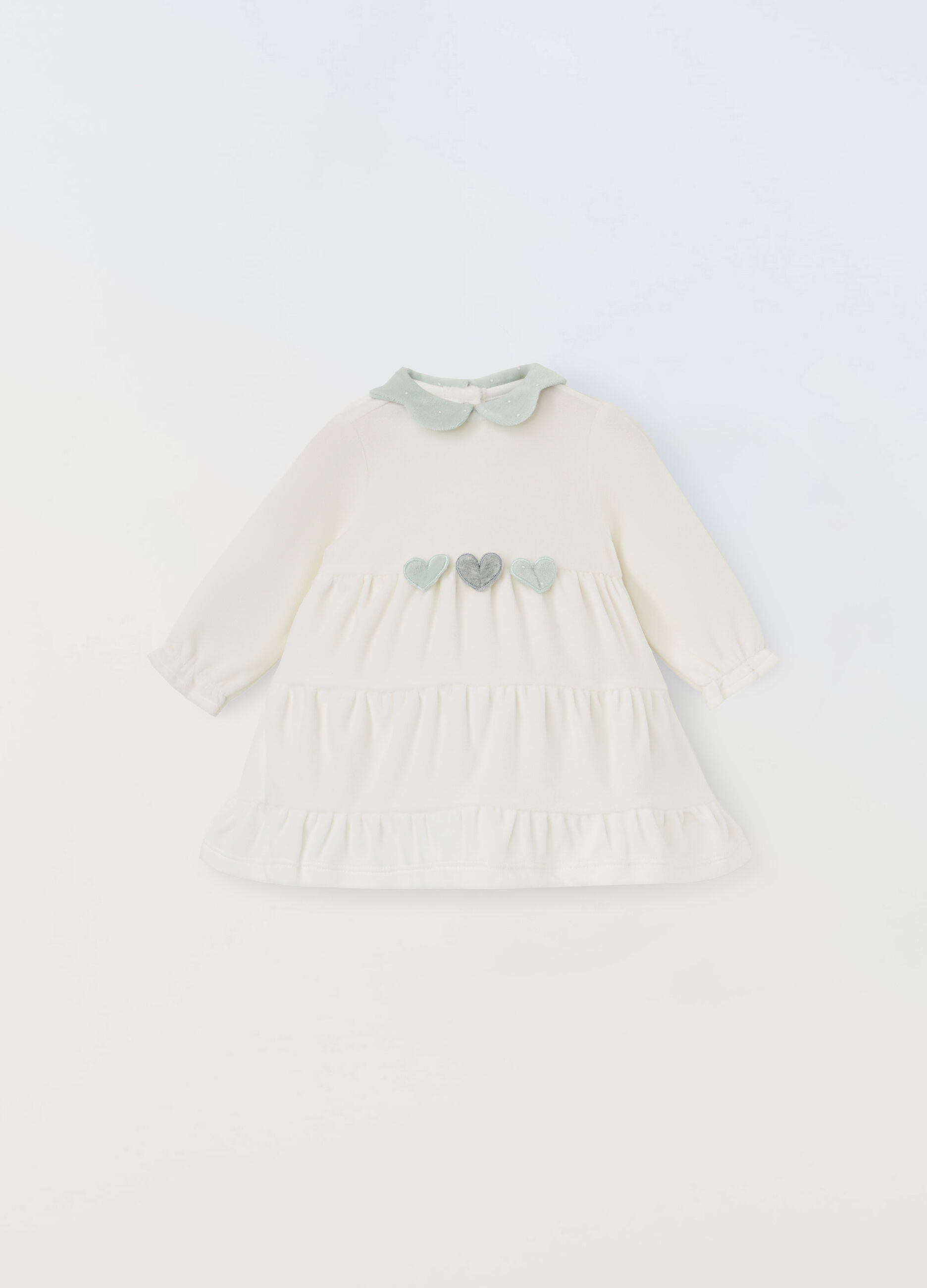 Vestitino velour a balze neonata_0