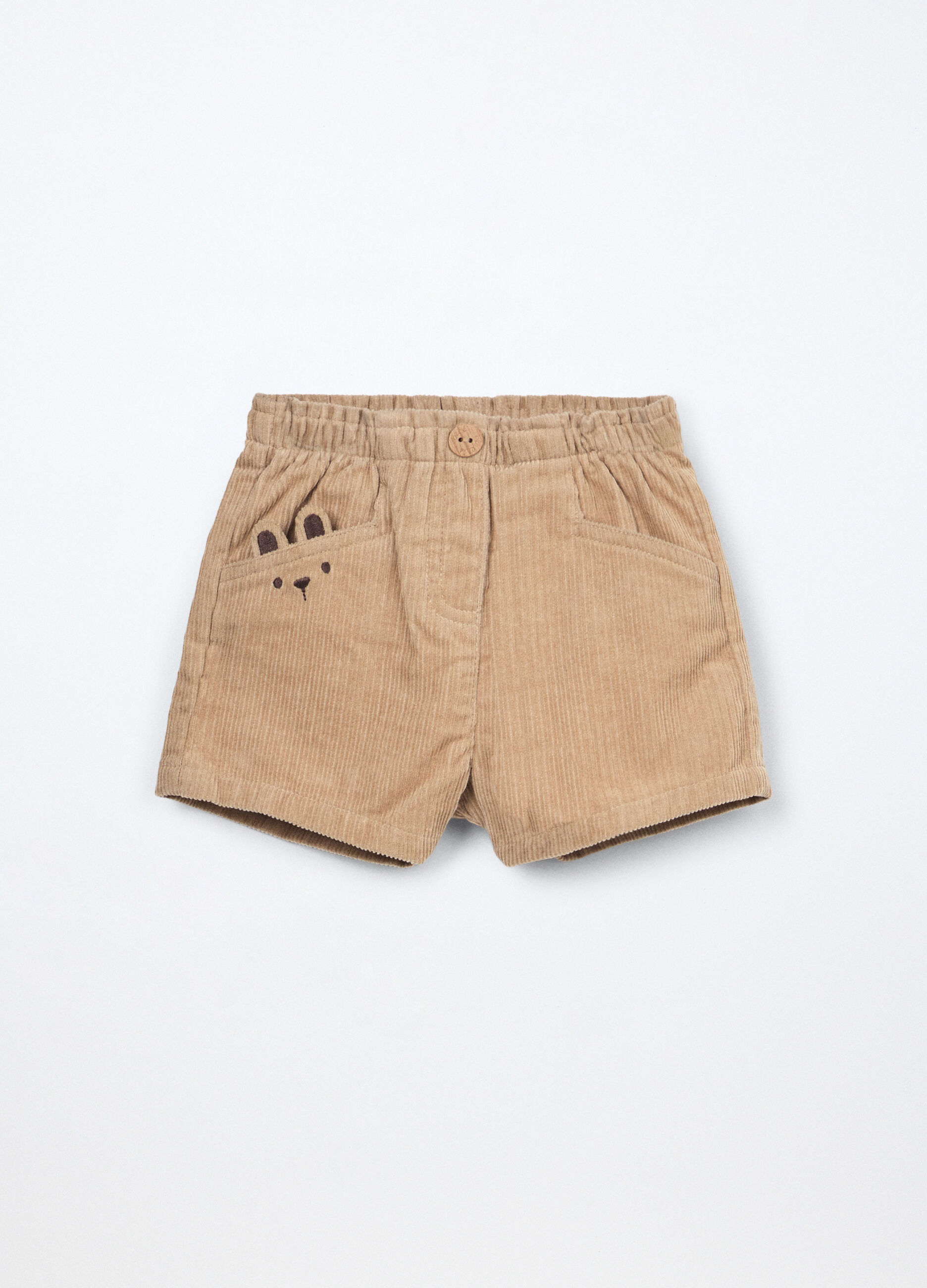 Shorts in velluto a coste neonata_0