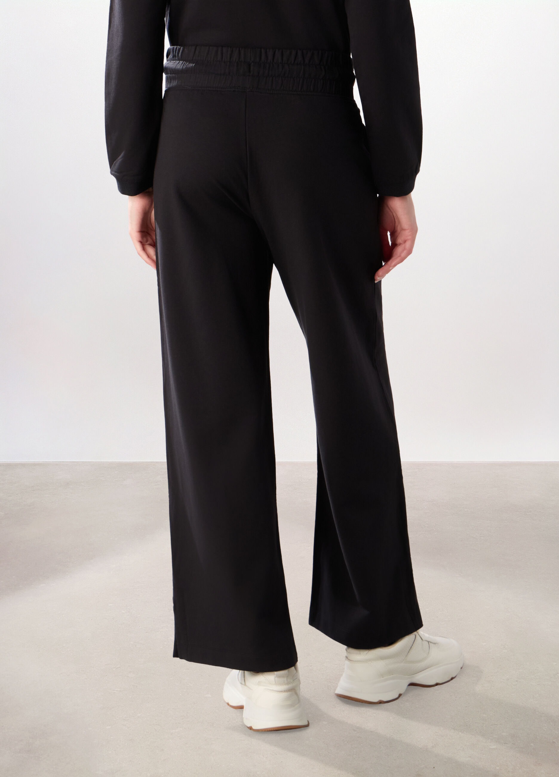 Jogger flare fit in cotone fleece stretch donna_1