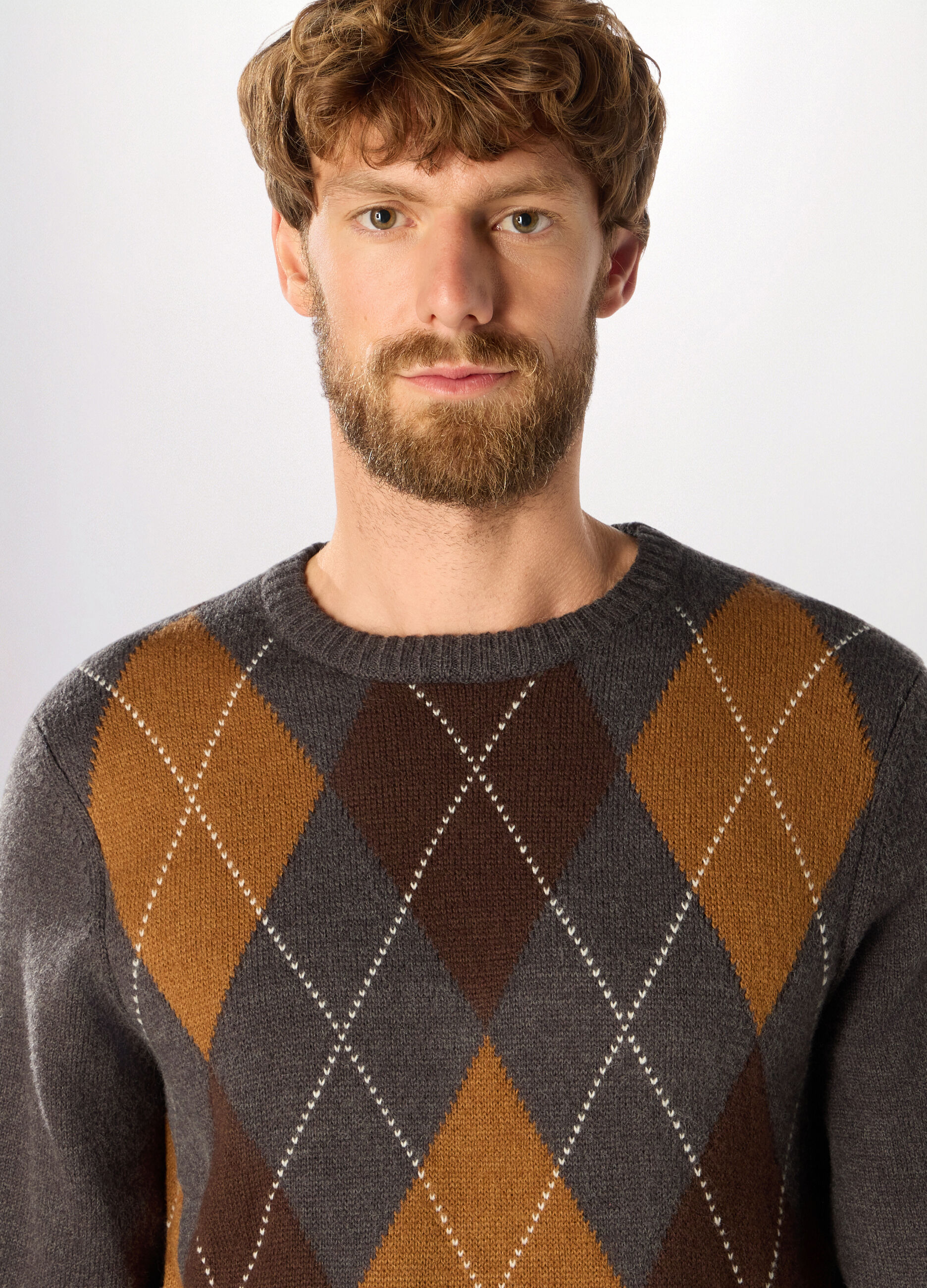 Maglione scollo a V in misto lana uomo_2