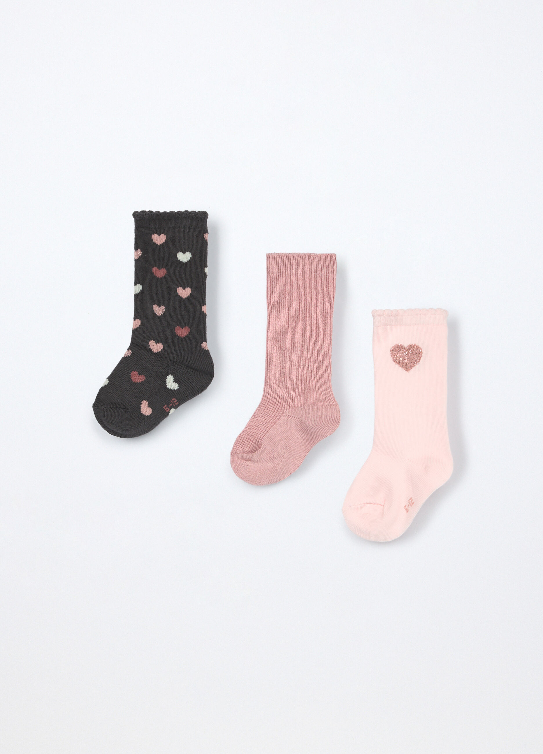 Pack 3 calze lunghe in misto cotone neonata_1