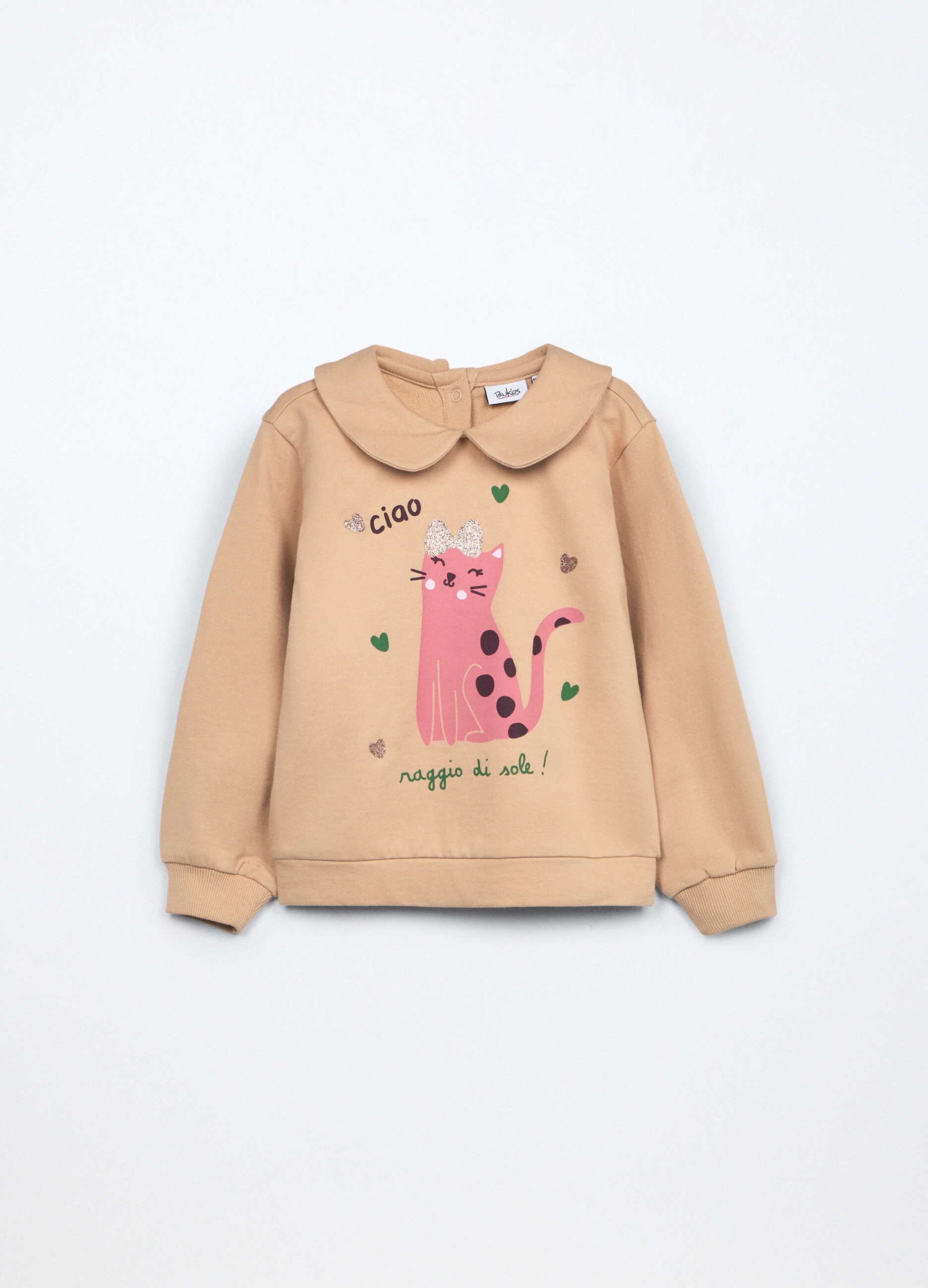 Felpa in french terry di puro cotone neonata_0