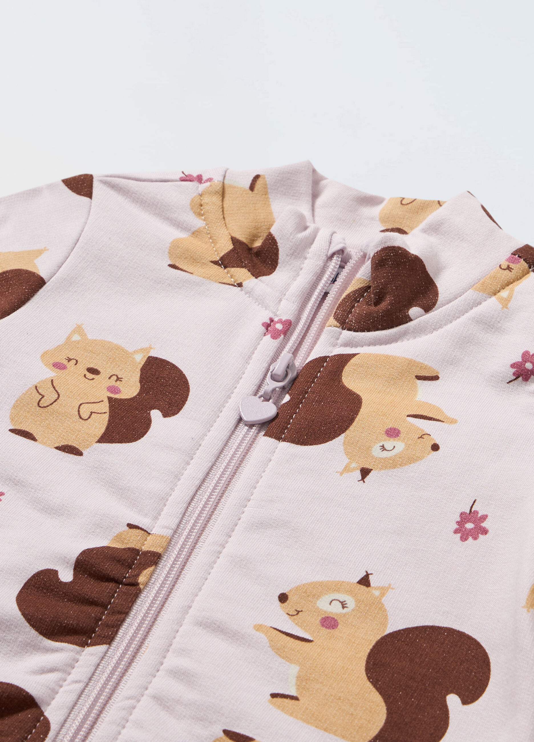 Felpa full zip in puro cotone neonata_1