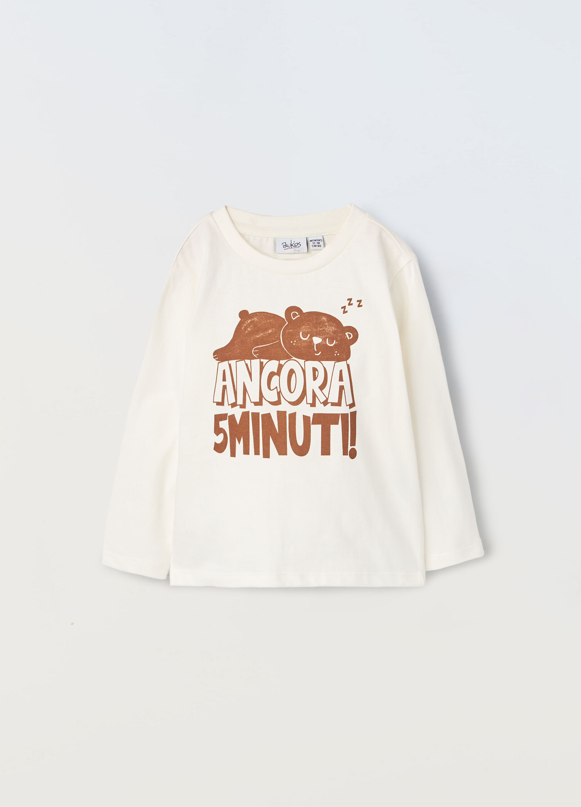 T-shirt a maniche lunghe in puro cotone neonato_0