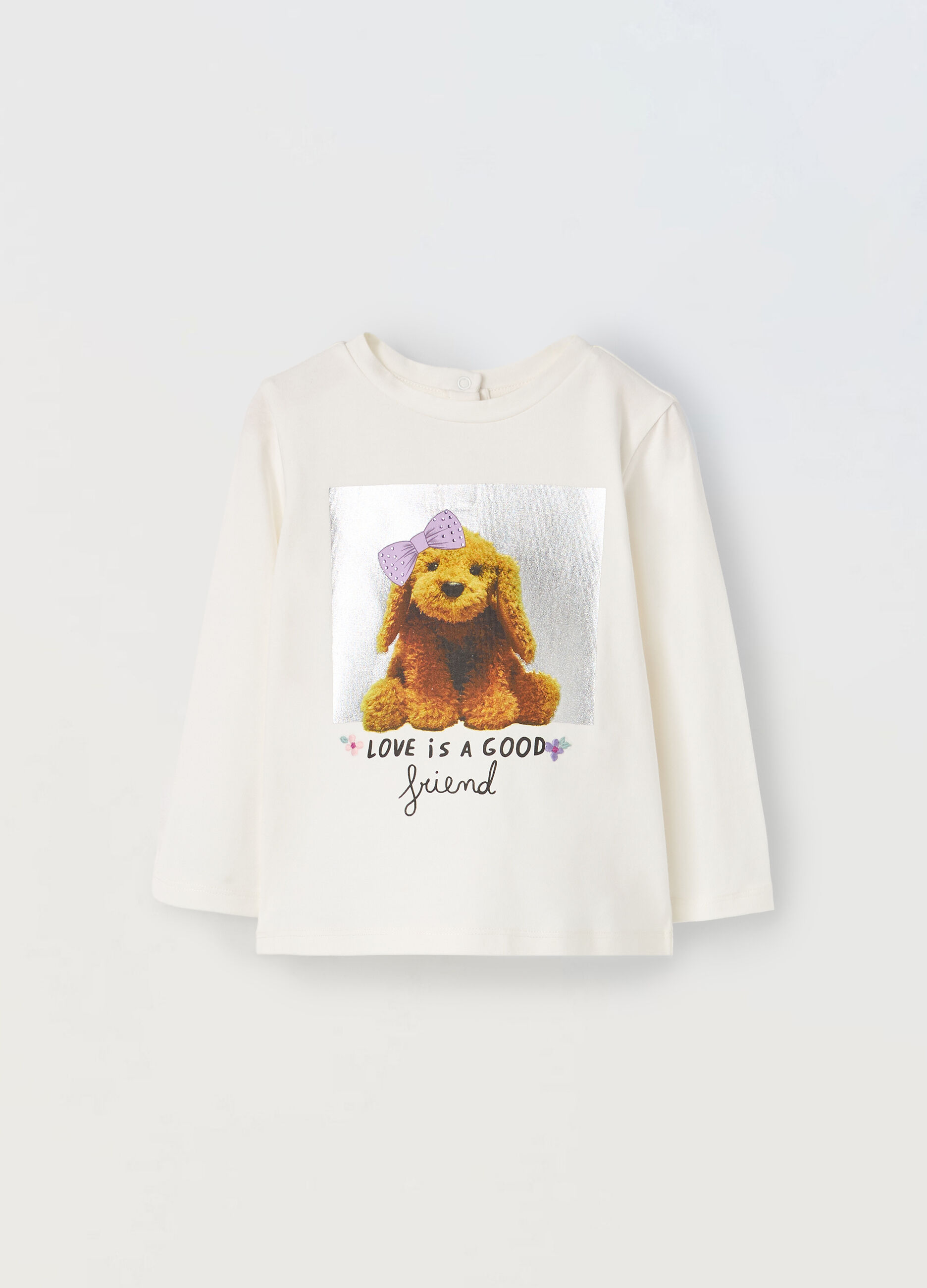 T-shirt in cotone stretch neonata_0