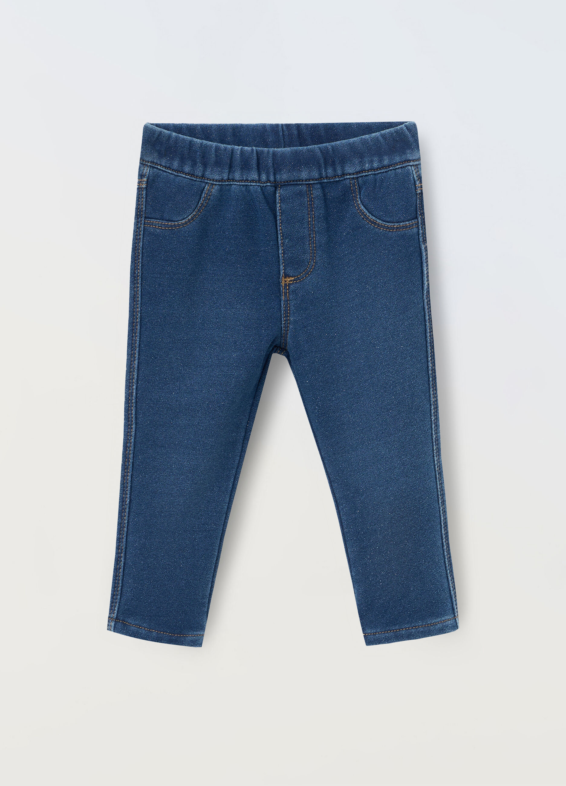 Jeggings in french terry e filo lurex neonata_0