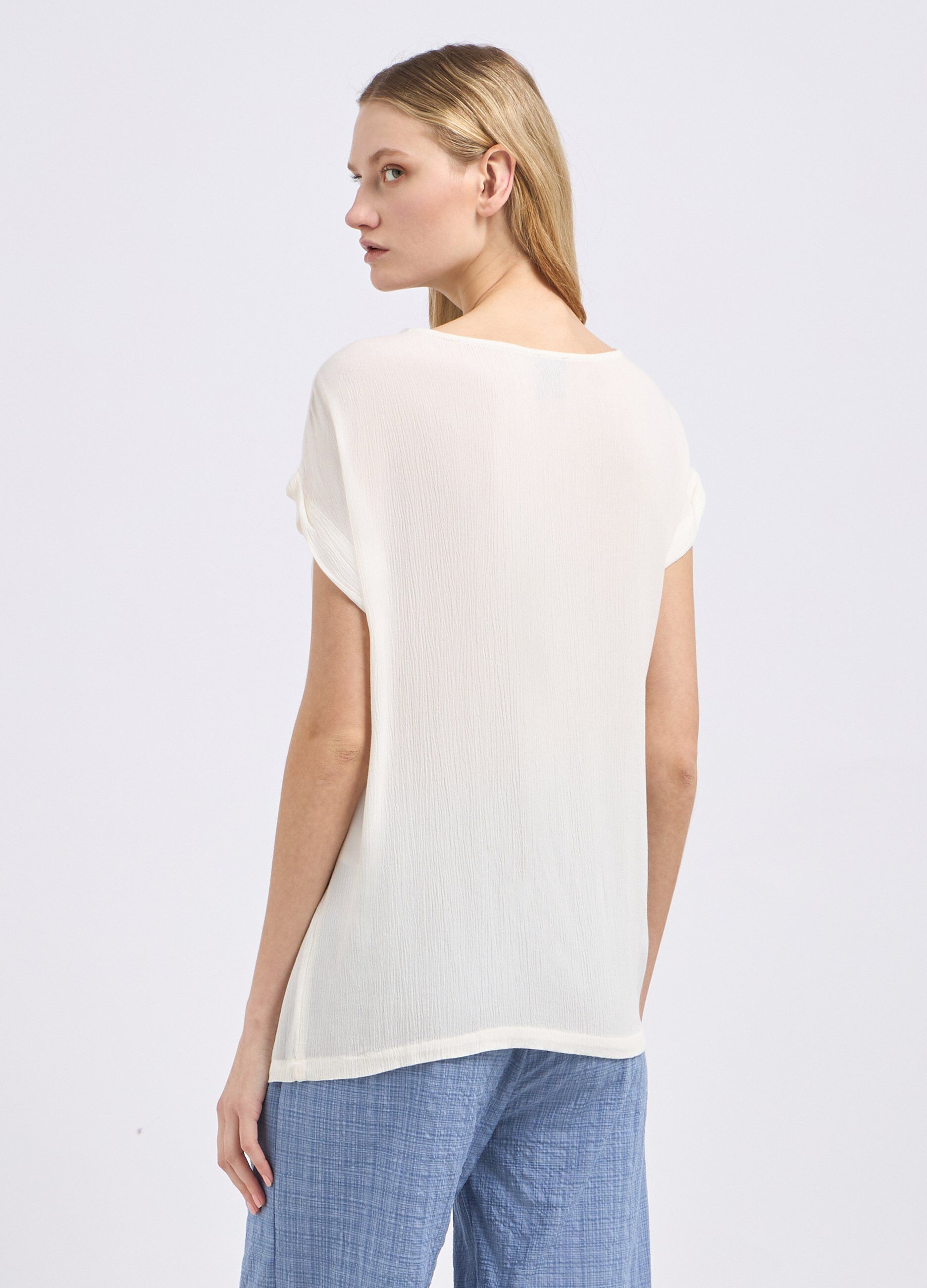 Blusa in pura viscosa creponne donna_1
