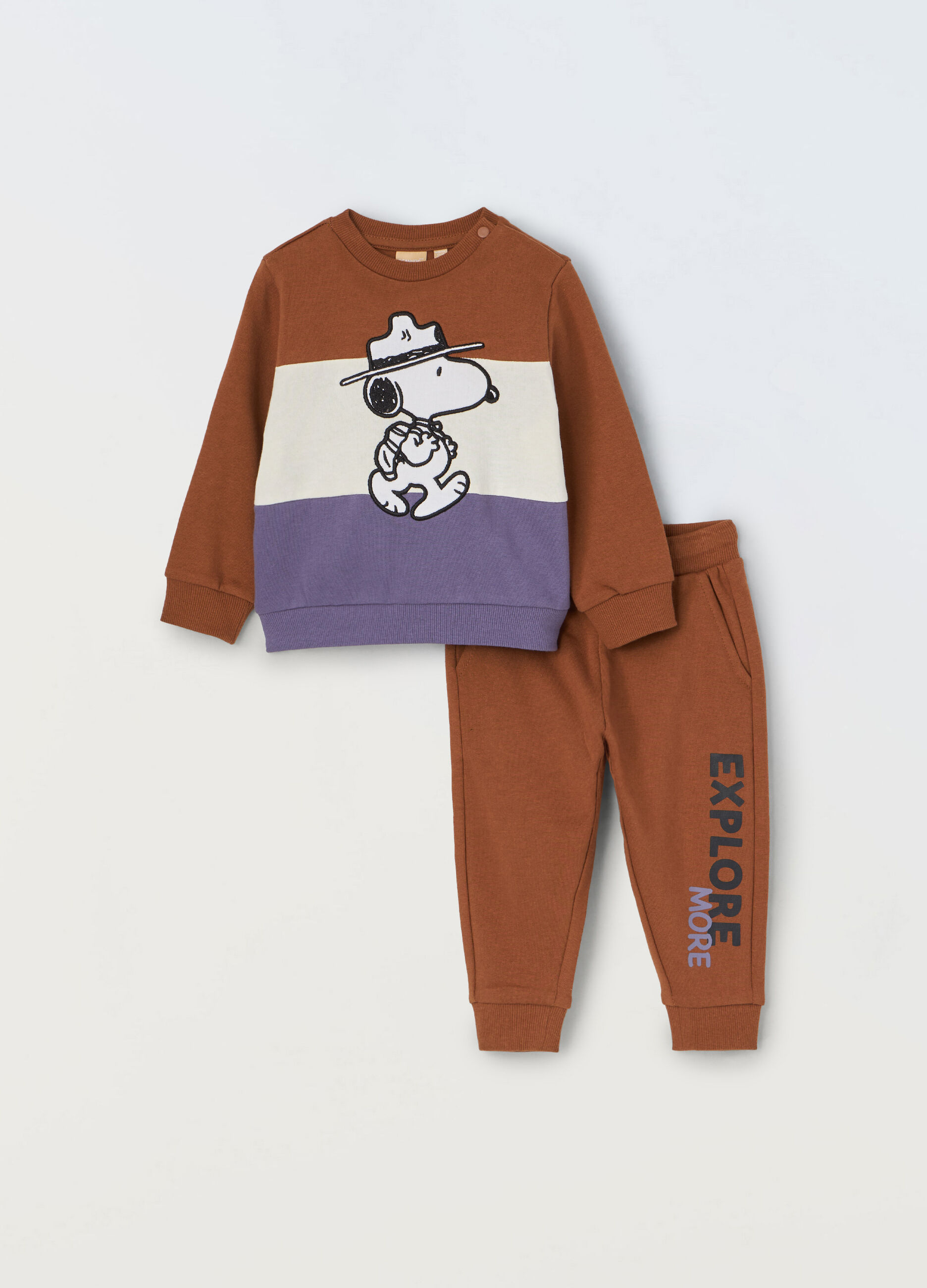 Jogging set Snoopy in puro cotone fleece neonato_0