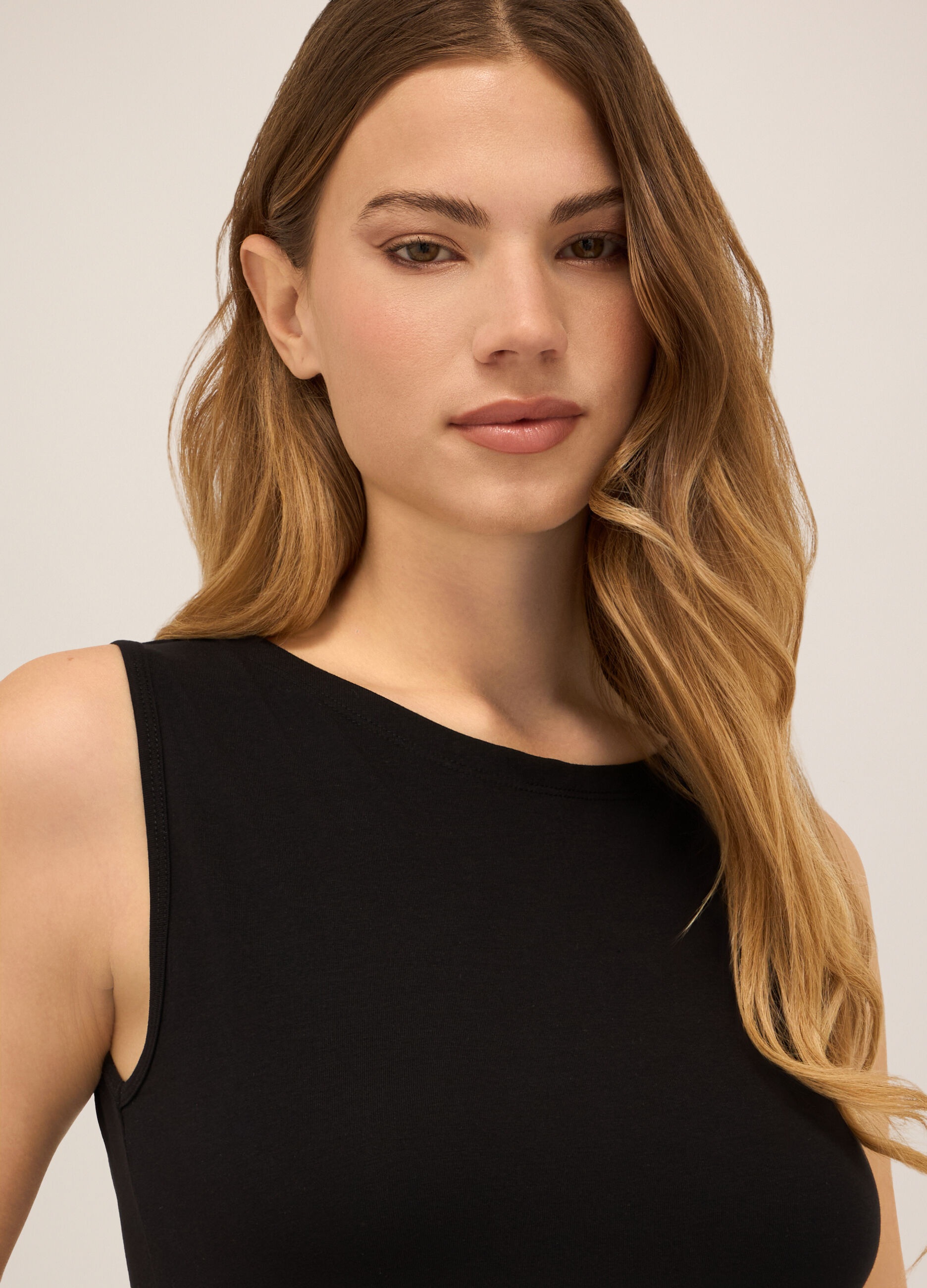 Top in jersey di cotone stretch donna_2