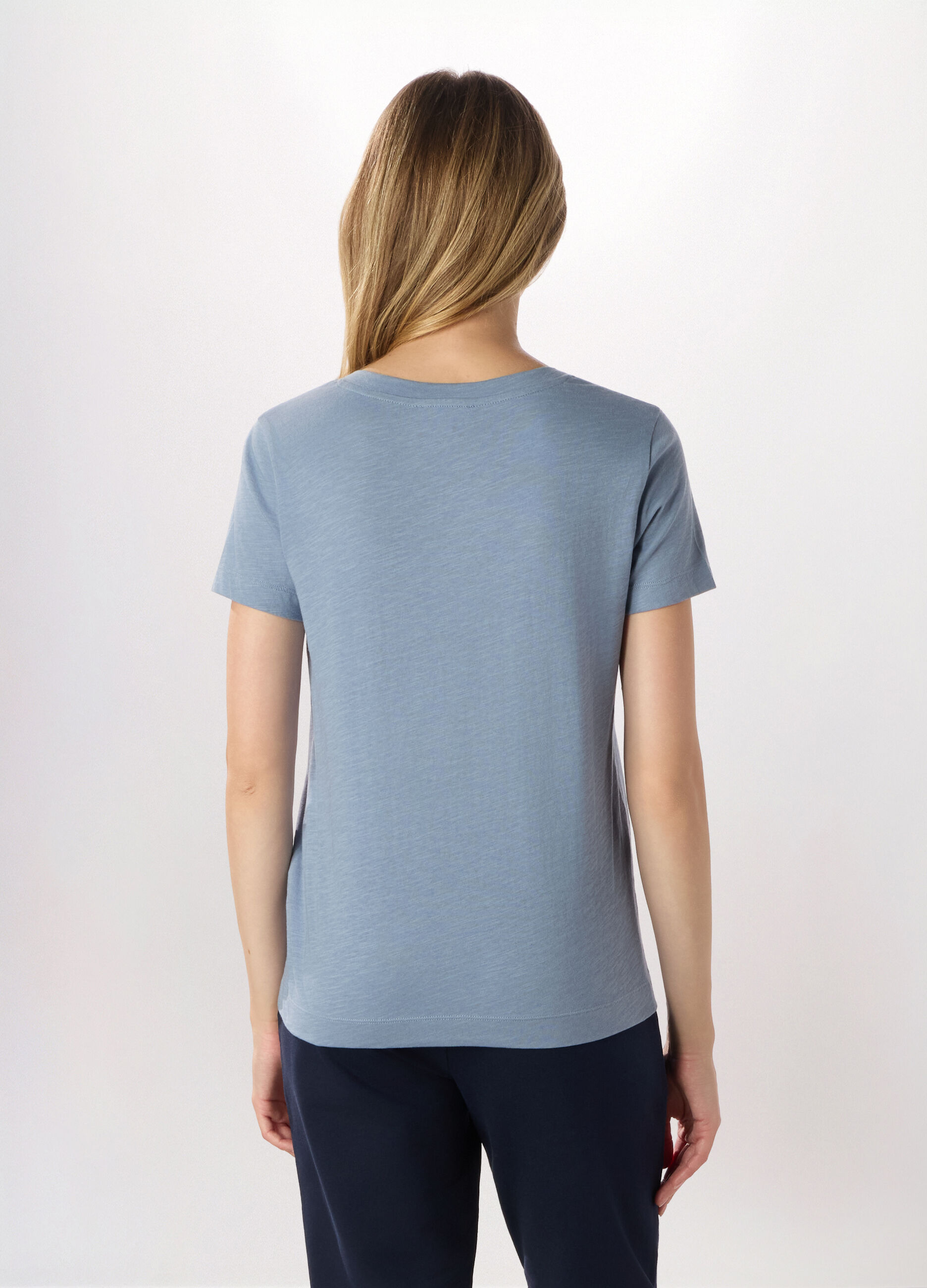 T-shirt in jersey slub di puro cotone Holistic fitness donna_1