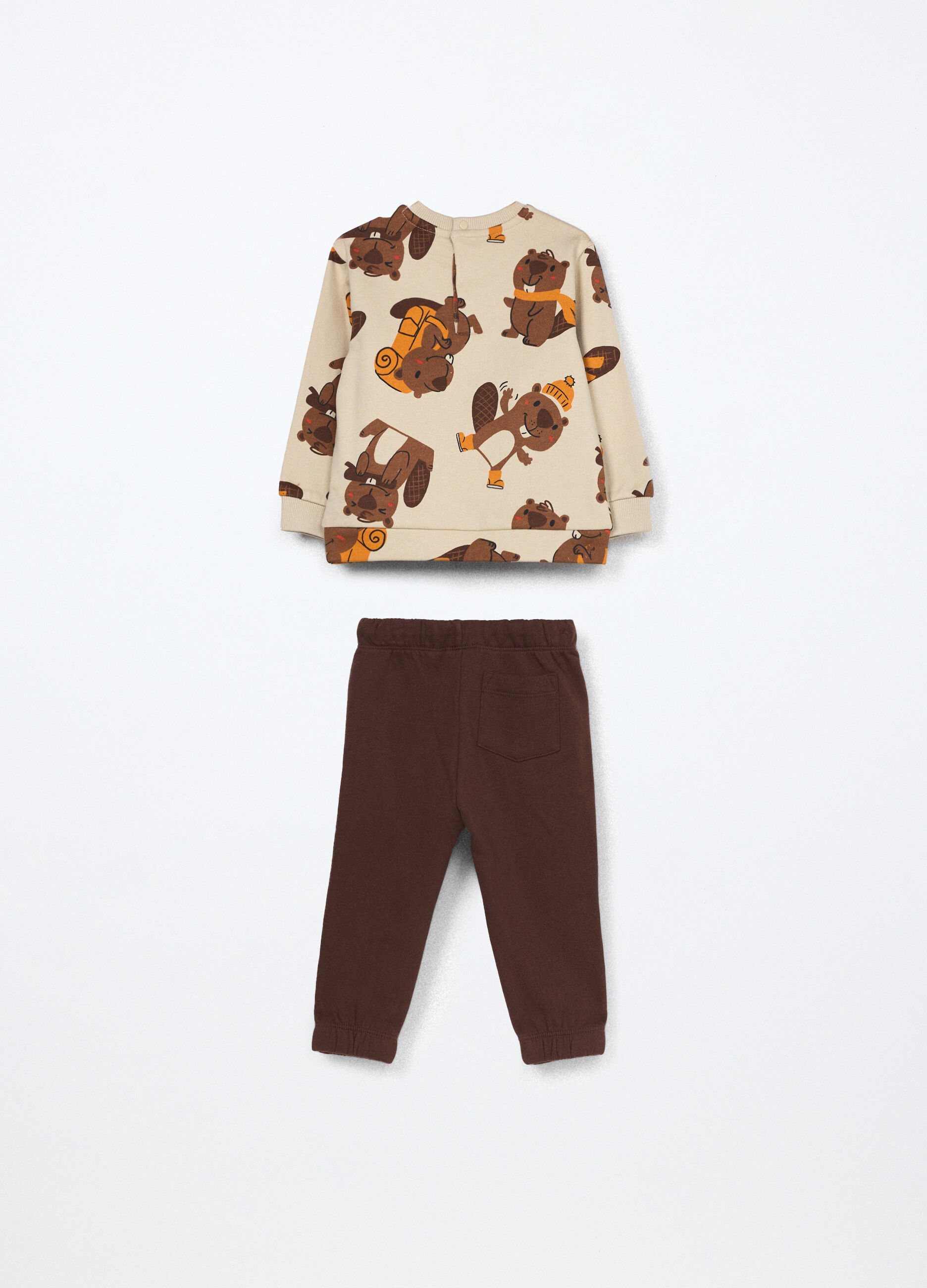 Jogging set in puro cotone fleece neonato_1