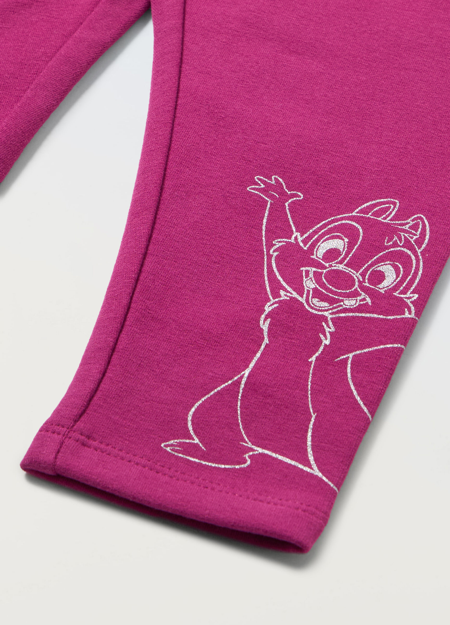 Leggings in felpa stretch di cotone neonata_1