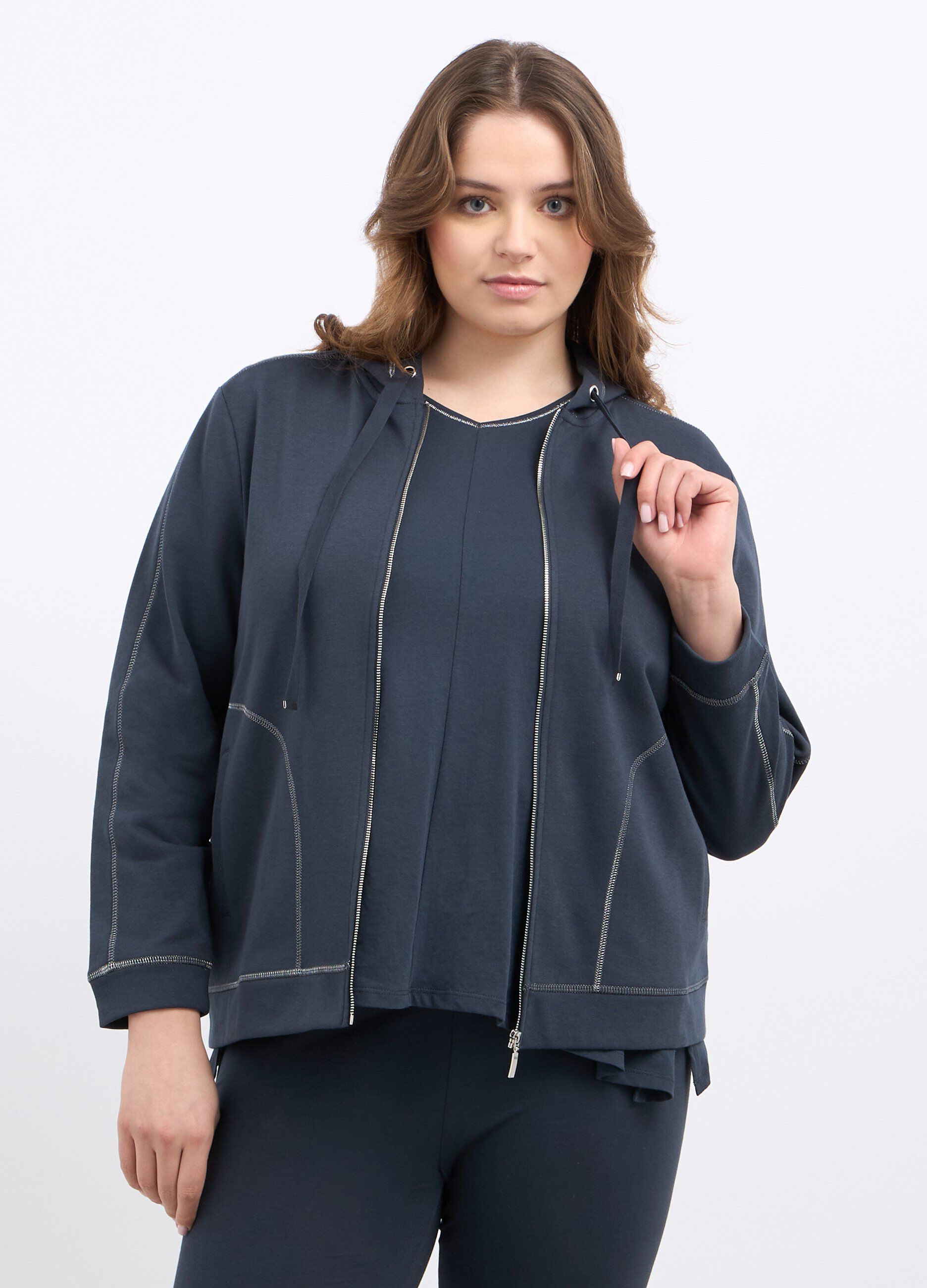 Felpa curvy full zip donna_0