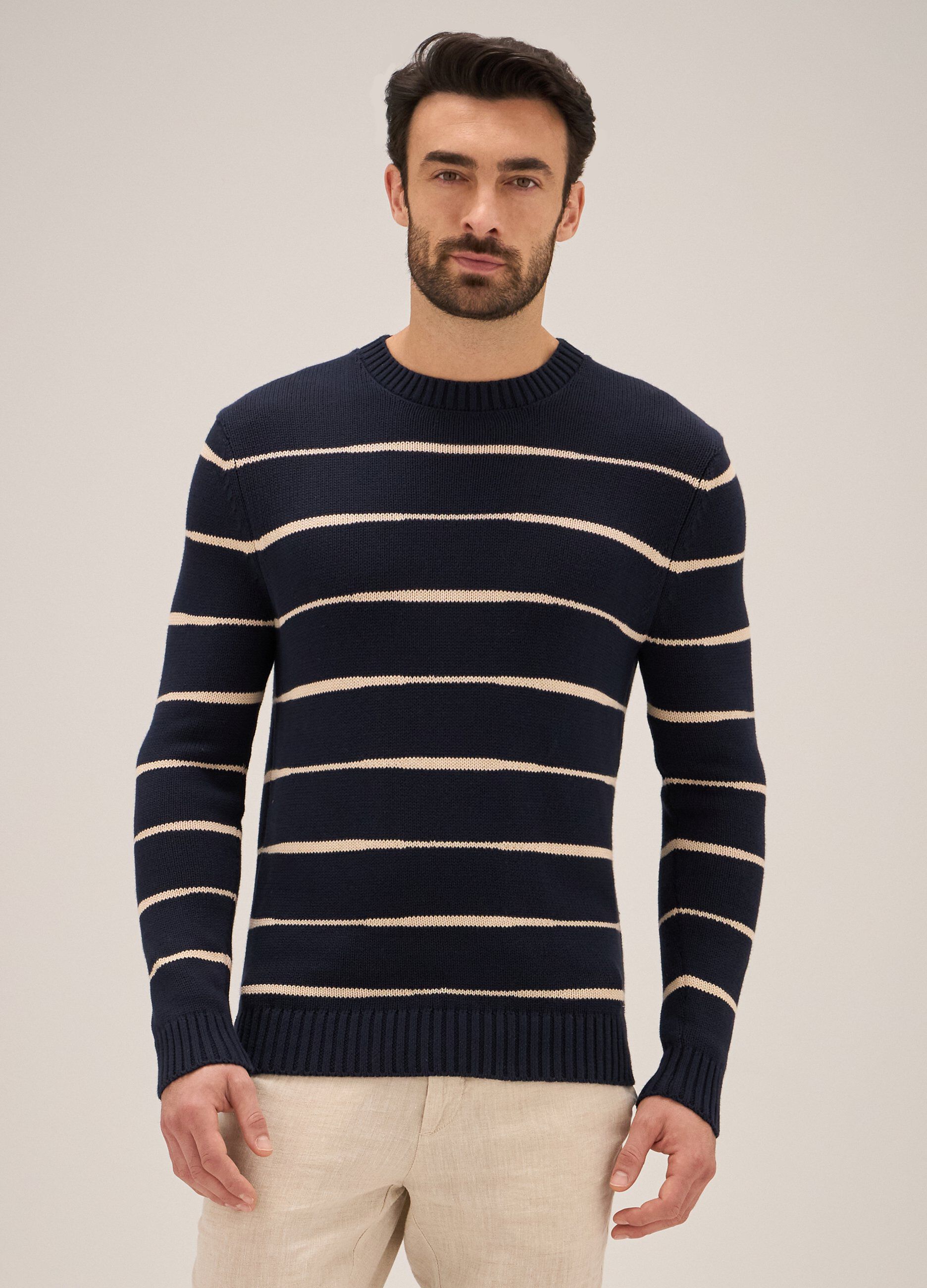 Tricot Rumford in puro cotone a righe uomo_0