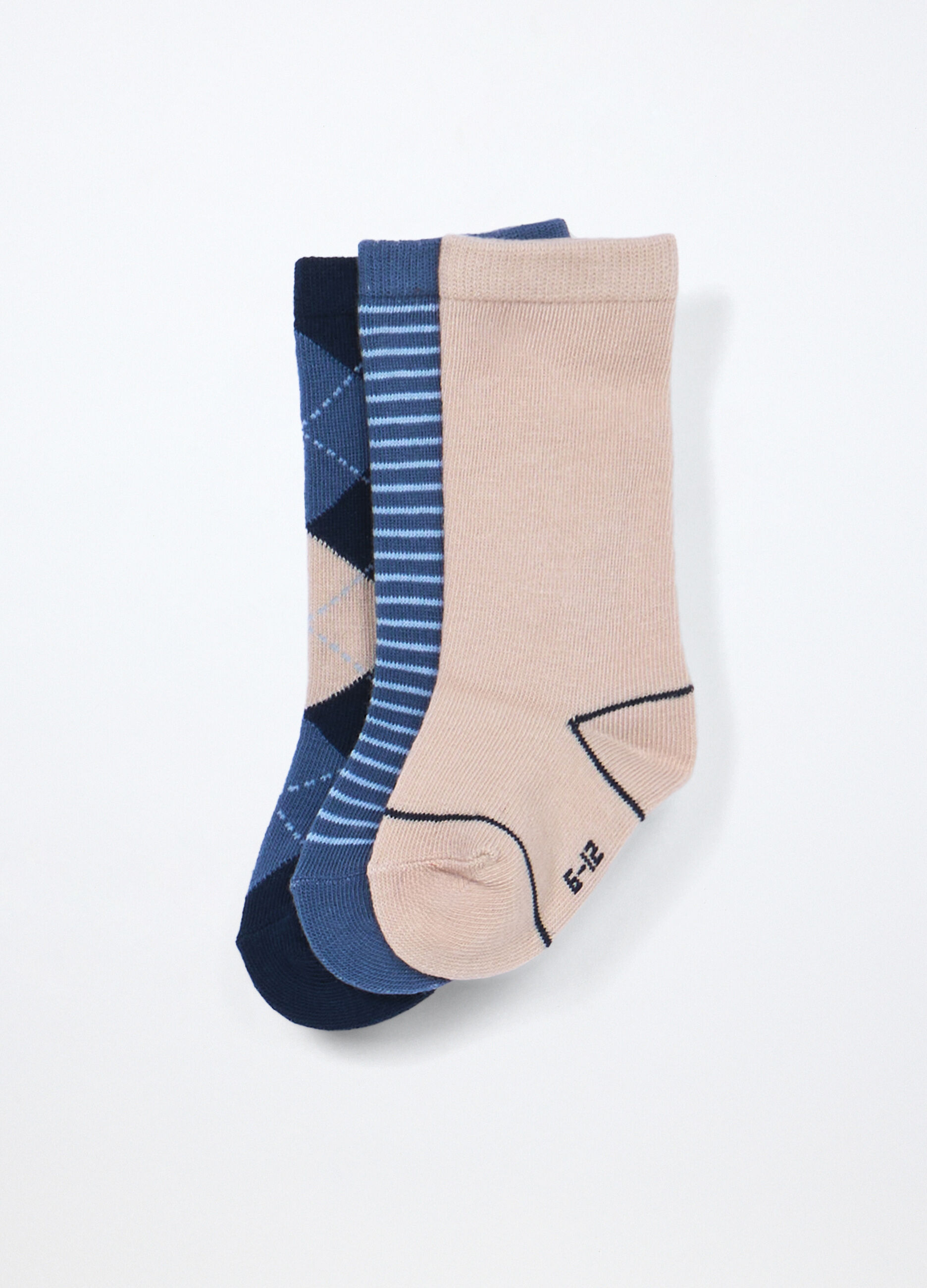 Pack 3 calze lunghe misto cotone stretch neonato_0