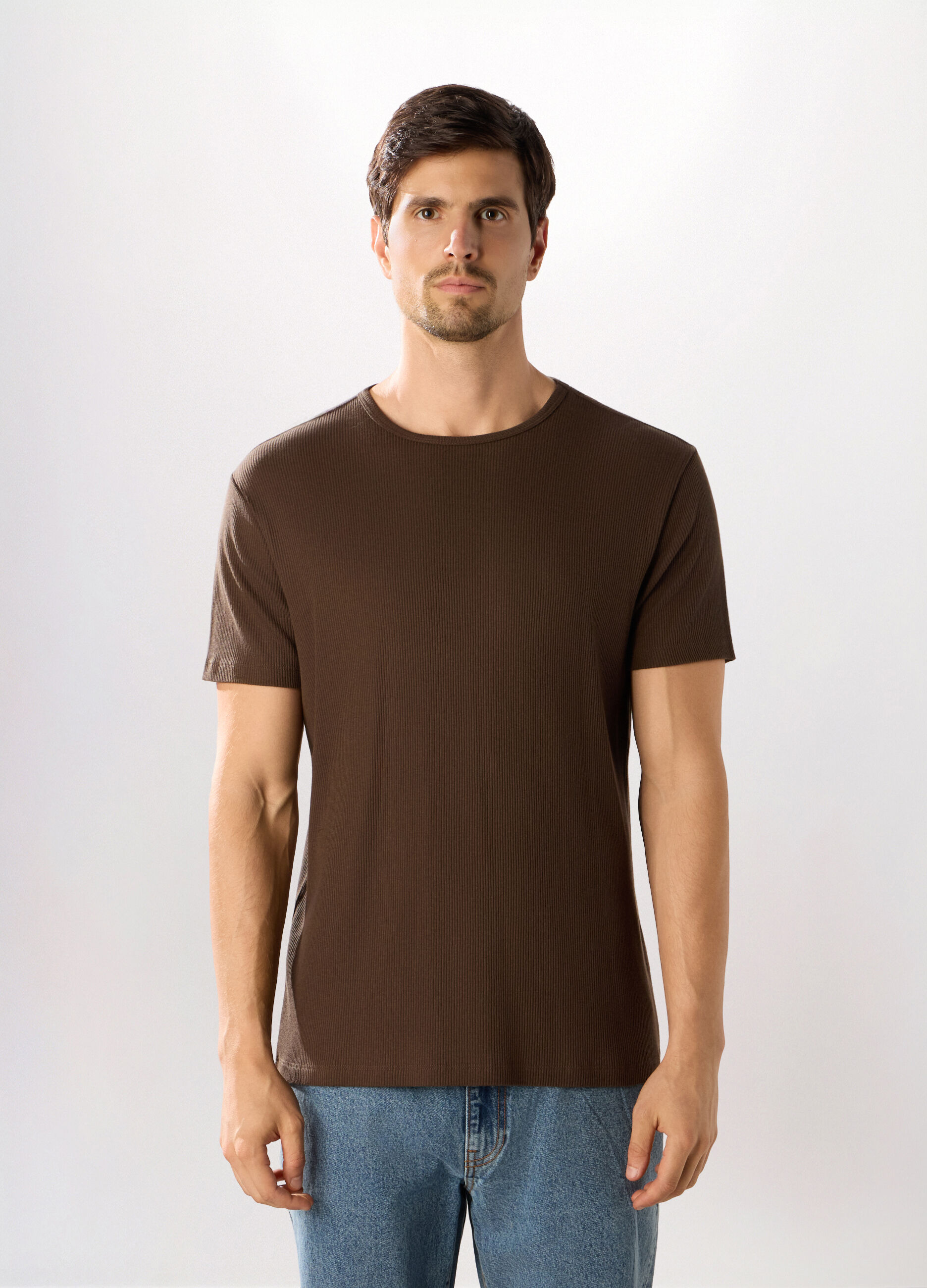 T-shirt in maglia a coste uomo_0