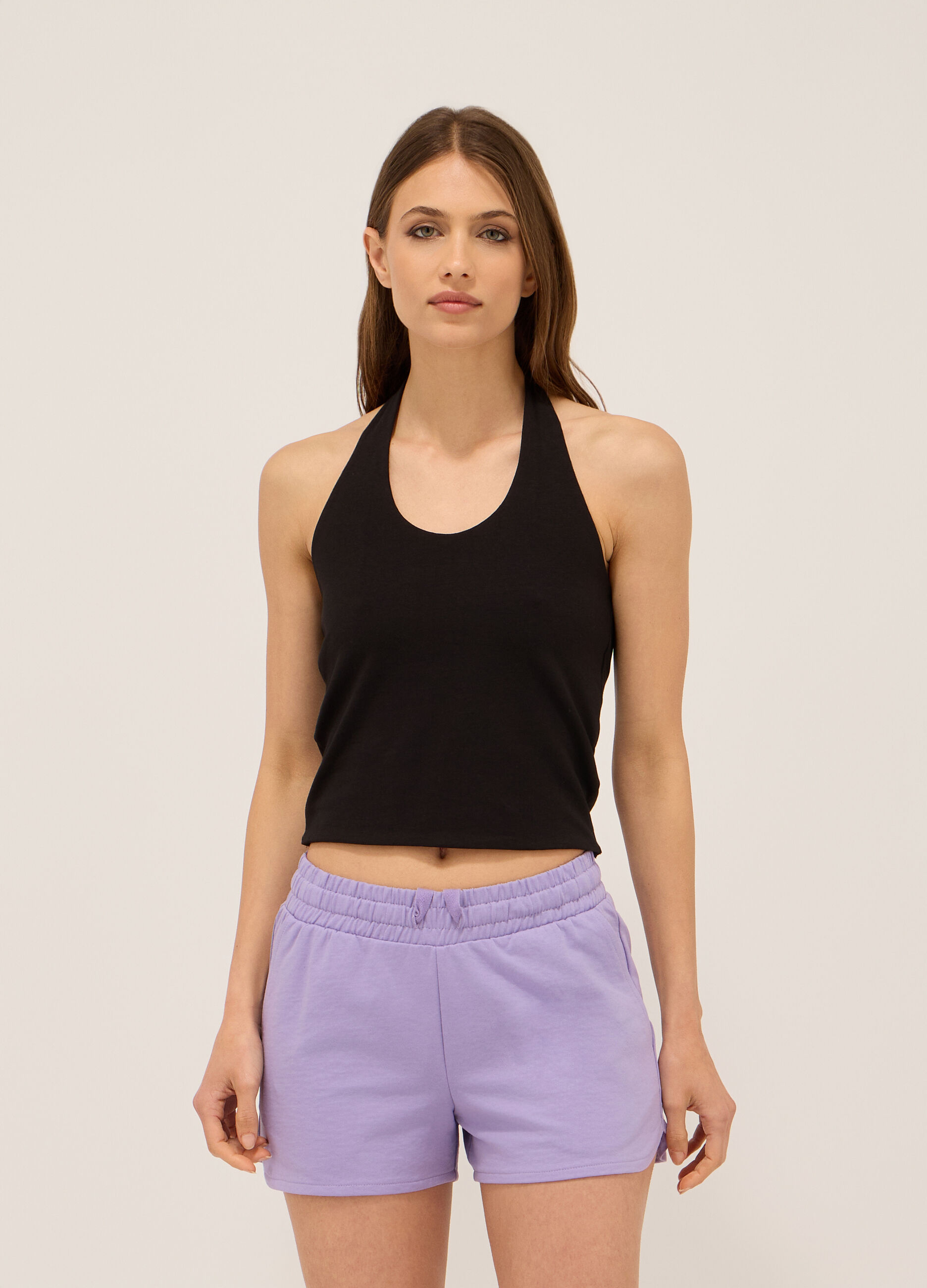 Top in jersey di cotone stretch donna_0