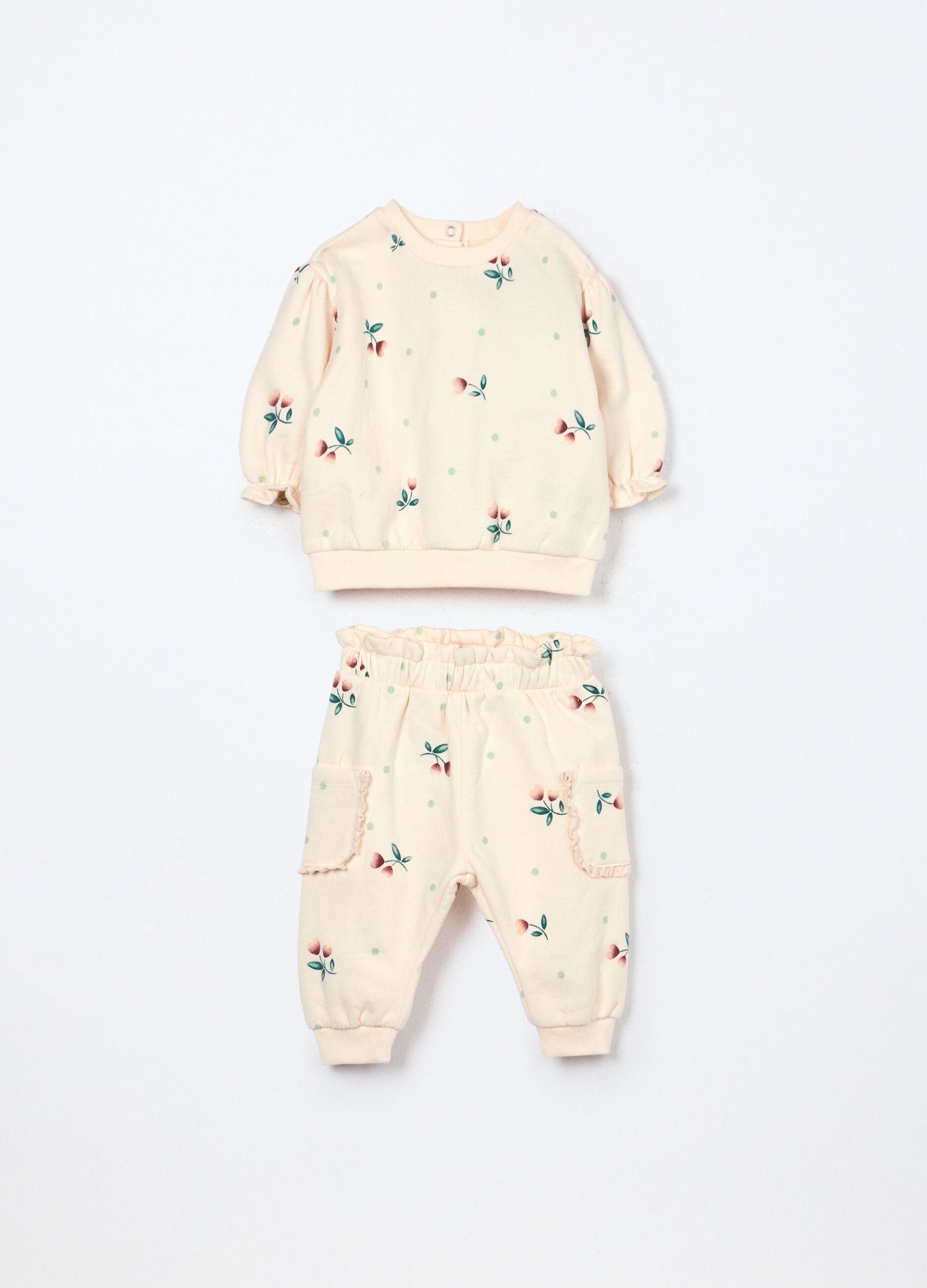 Jogging set in puro cotone fleece neonata_0