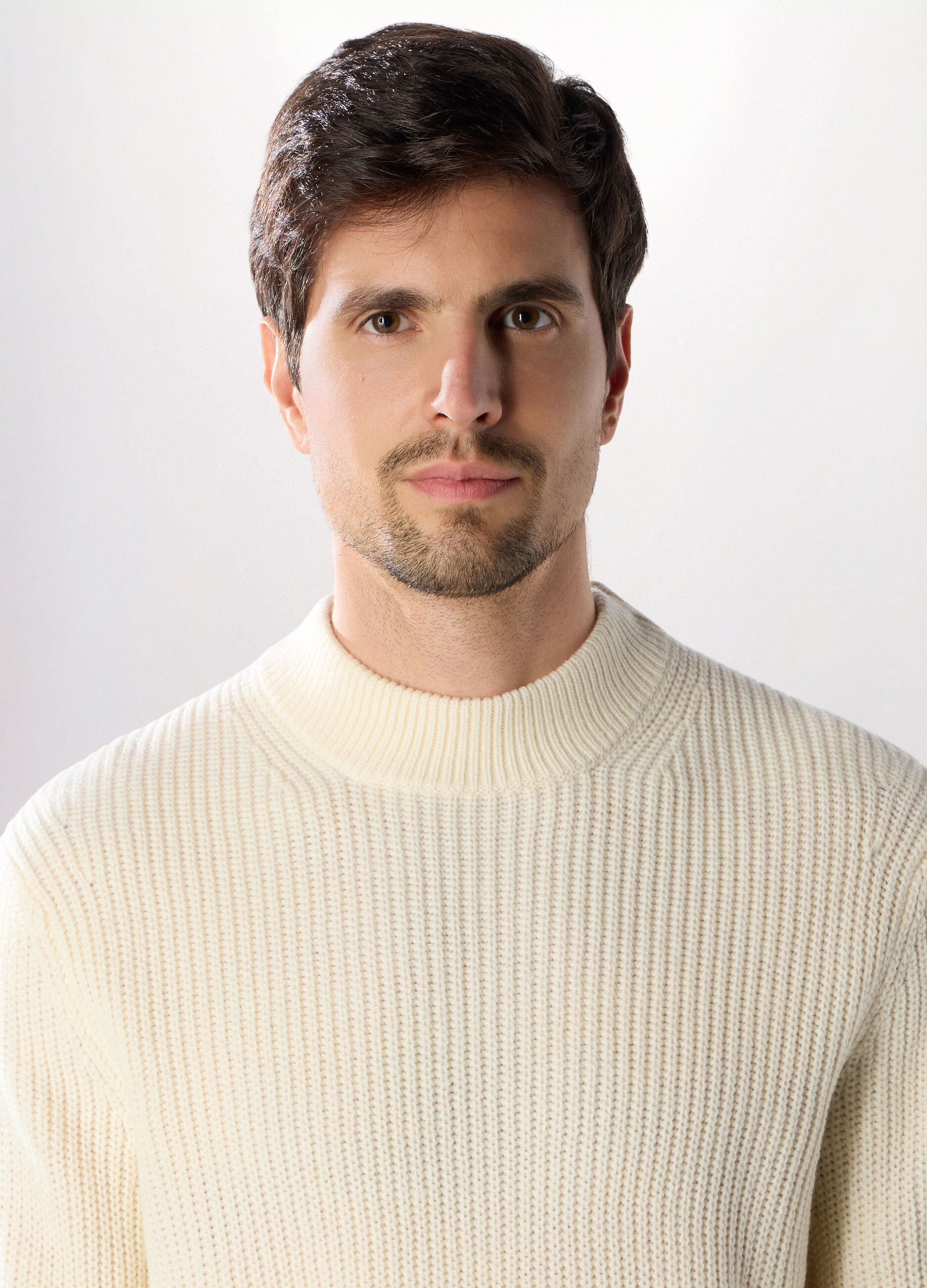 Maglione collo camino a costa inglese uomo_2