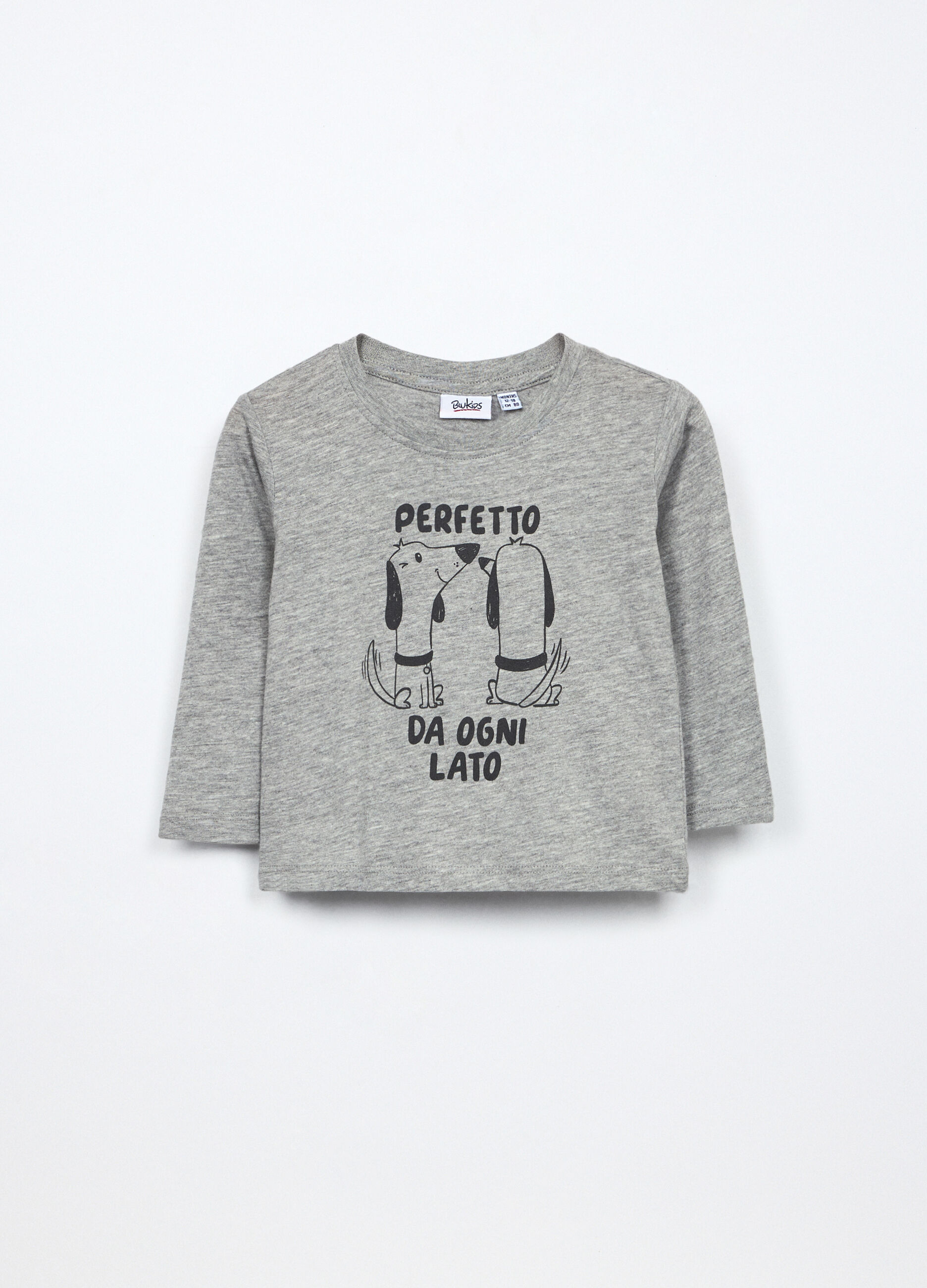 Felpa a girocollo in cotone stretch bambina_0