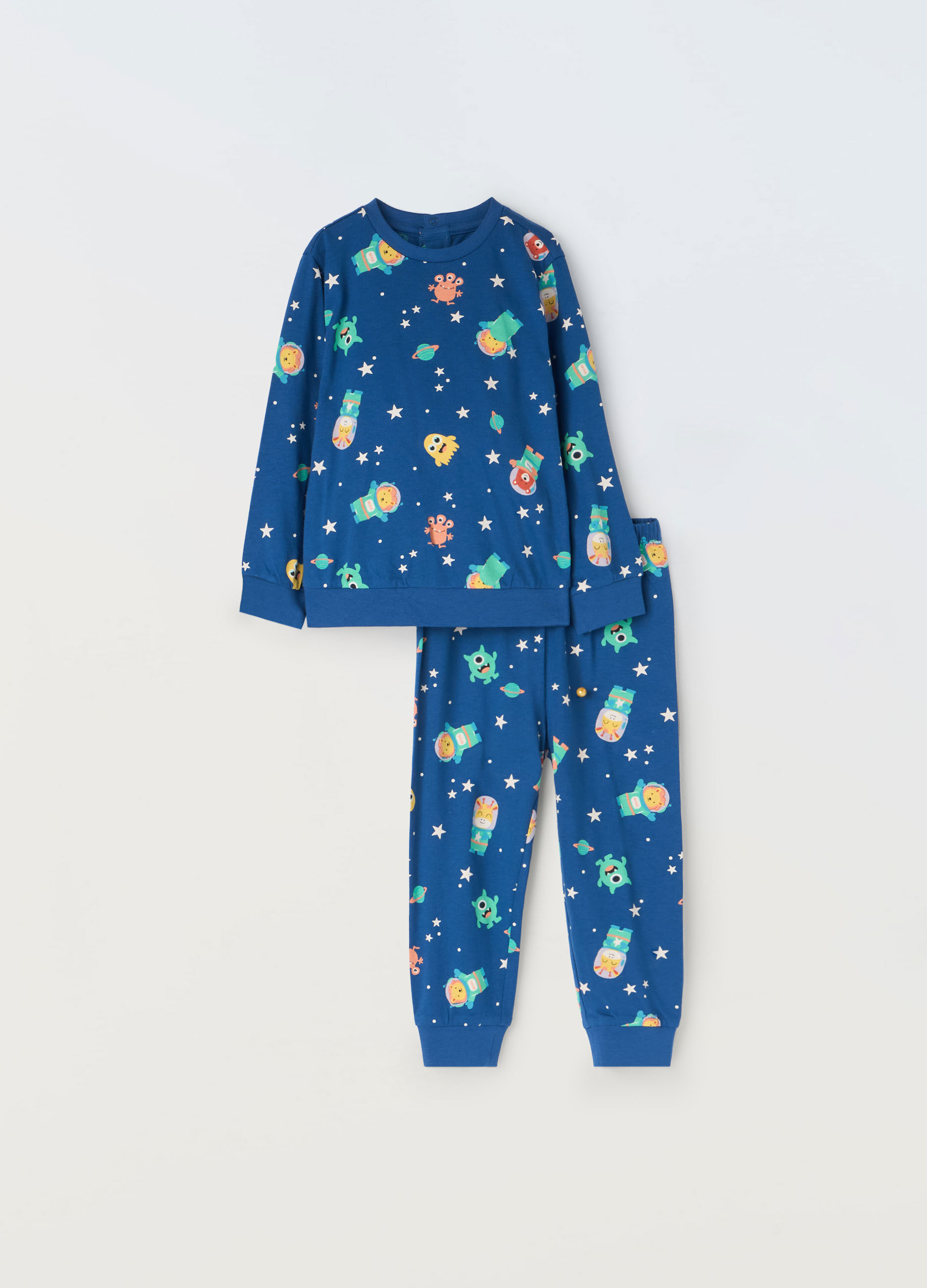 Set pigiama lungo in puro cotone neonato_0
