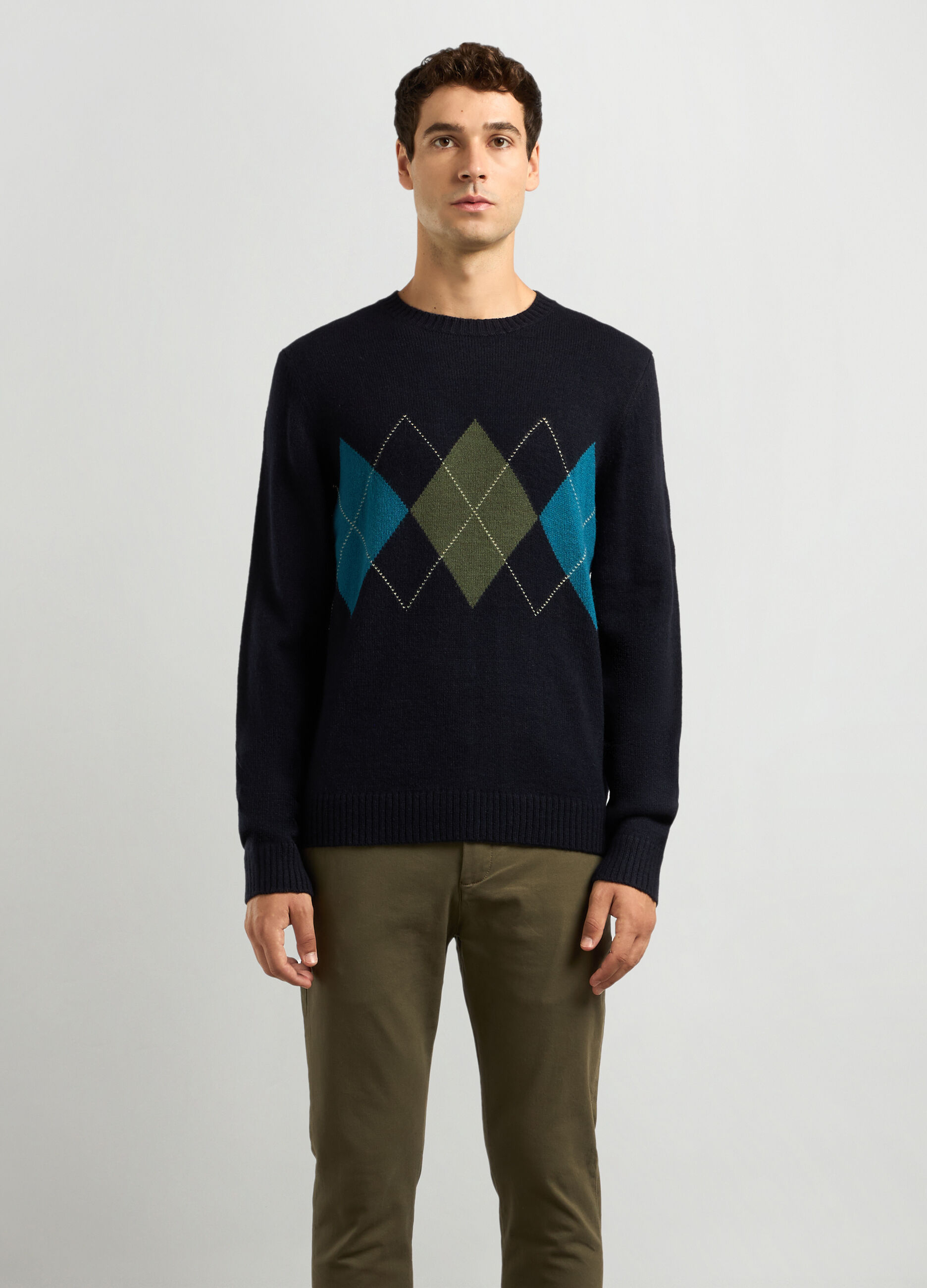 Maglione girocollo maglia rasata uomo_0