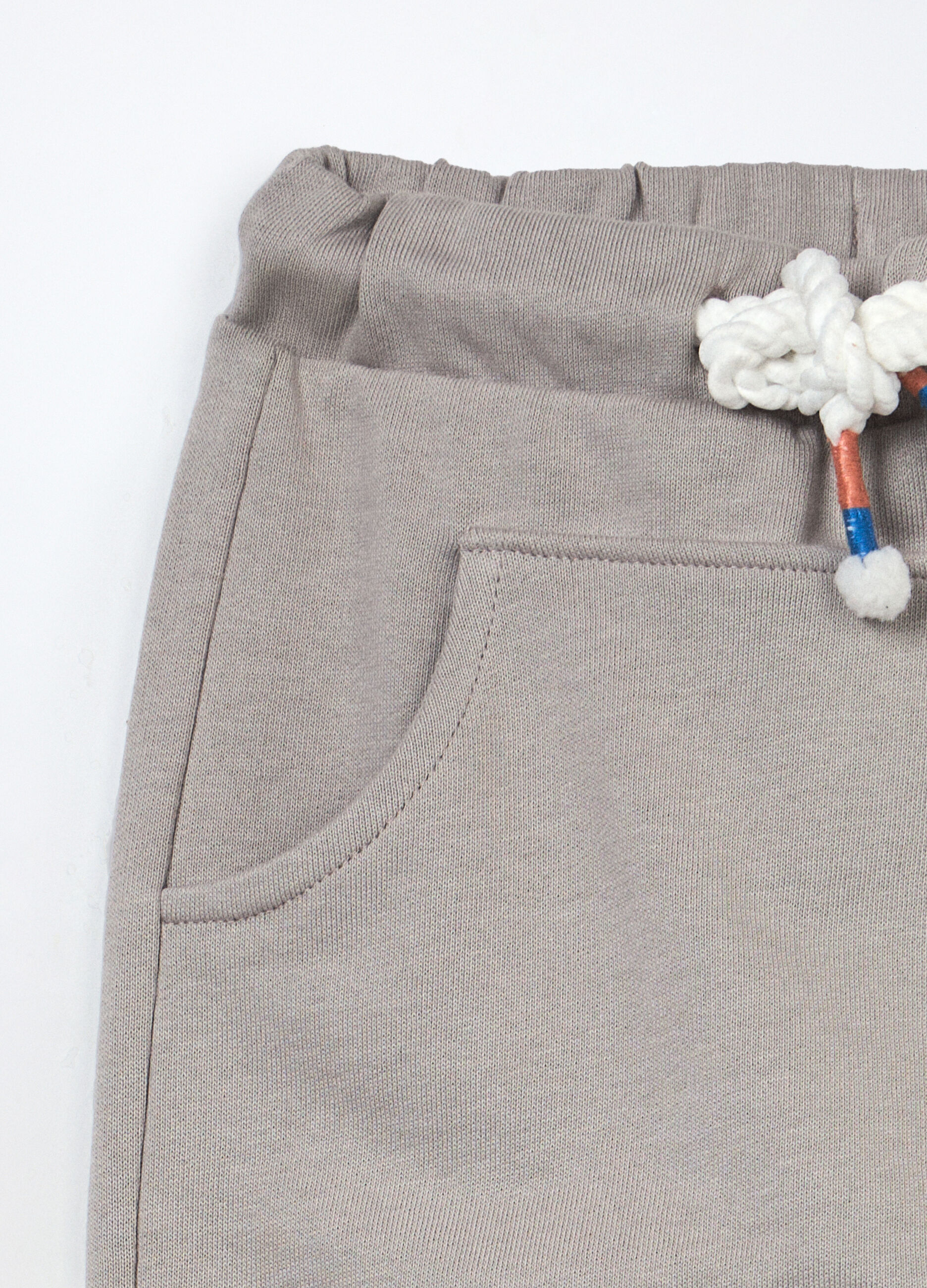 Pantaloni in french terry di puro cotone neonato_2